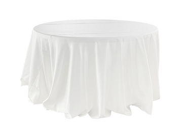 white lamour satin tablecloth