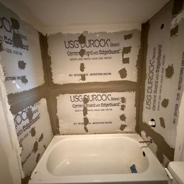 Cement board installation