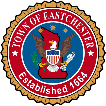 Seal of the Town of Eastchester established in 1664 with an eagle and state outline.