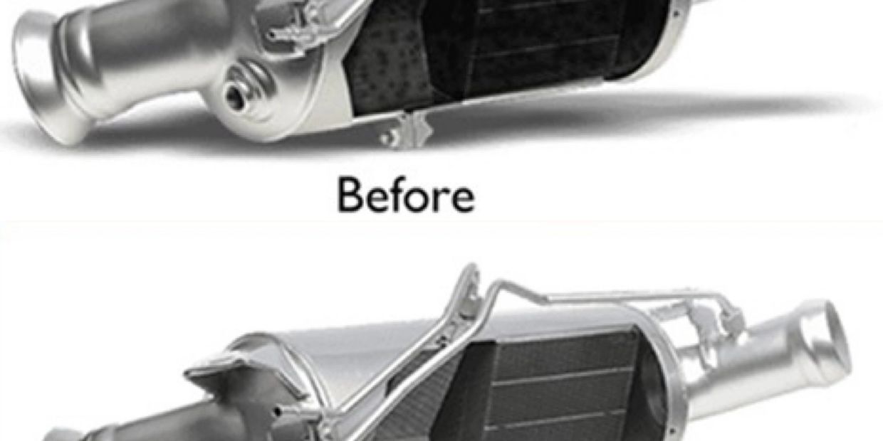 Diesel Particulate filter before a clean and Diesel Particulate Filter after a clean