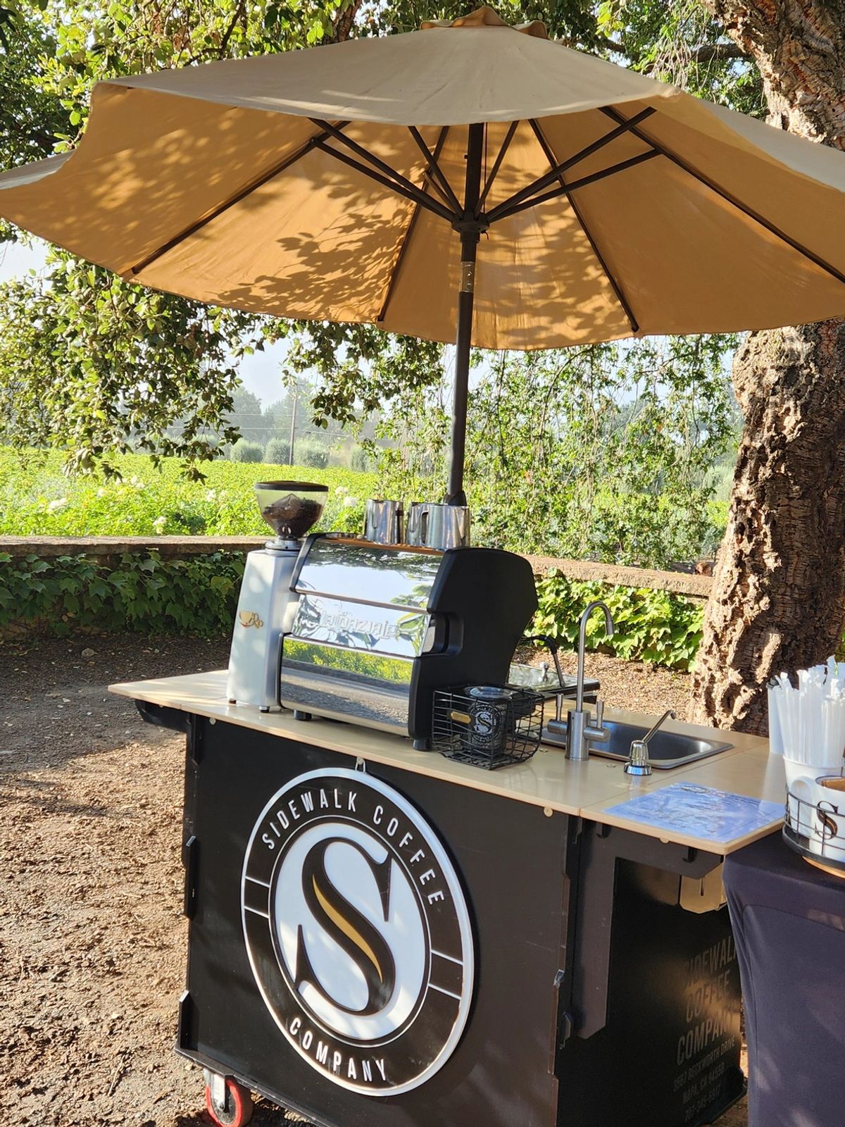 Sidewalk Coffee Company mobile coffee cart and team in Napa, CA
