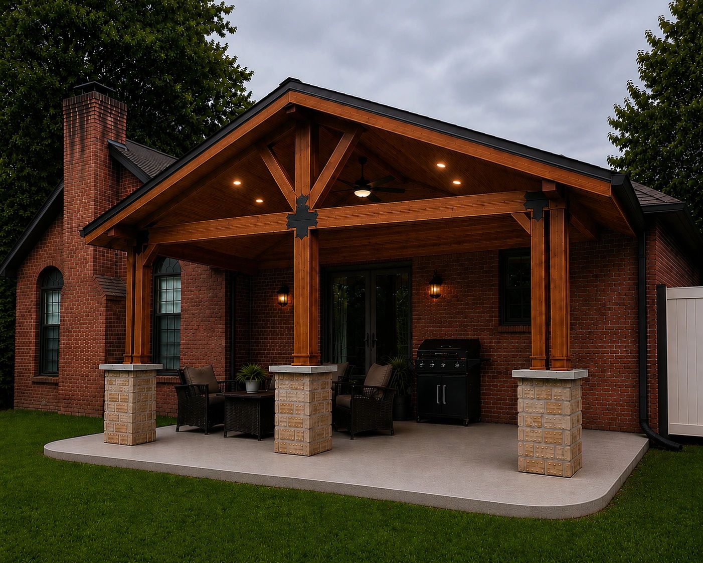 From back patio to backyard entertaining space that will never look outdated while maintenance free