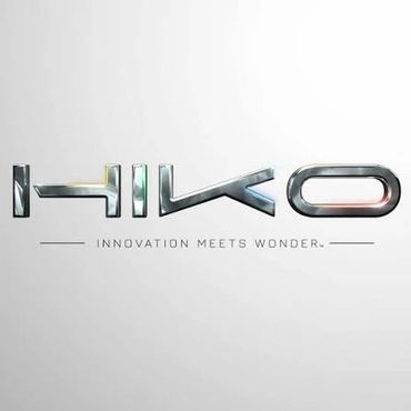 Metallic logo of Hiko with the tagline 'Innovation Meets Wonder.'