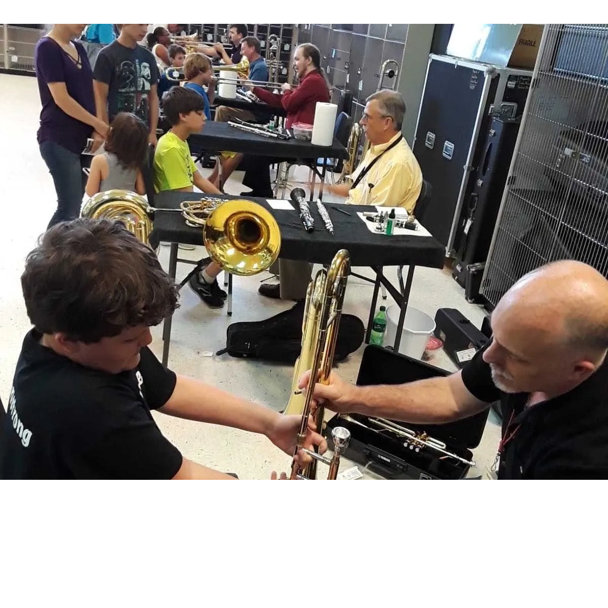 6th grader trying trombone