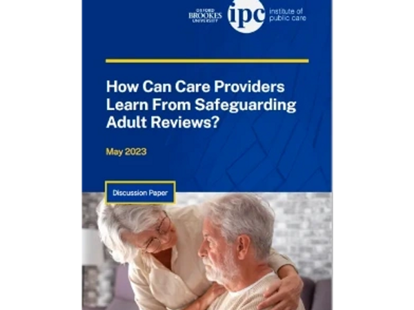 Image of the cover of a discussion paper from the Institute of Public Care (IPC) dated May 2023 and 