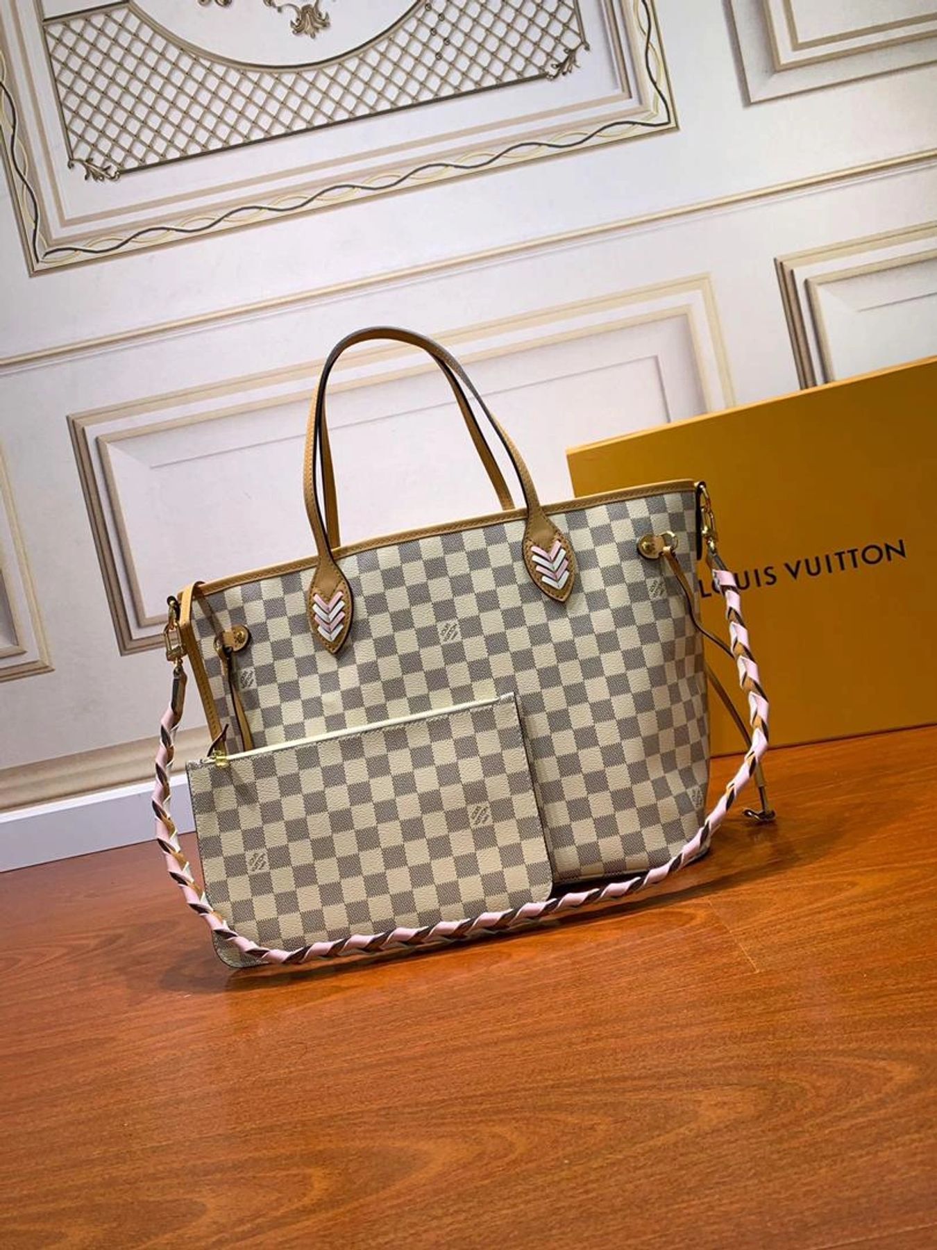 Damier Azur Neverfull With Strap Mirror Quality
