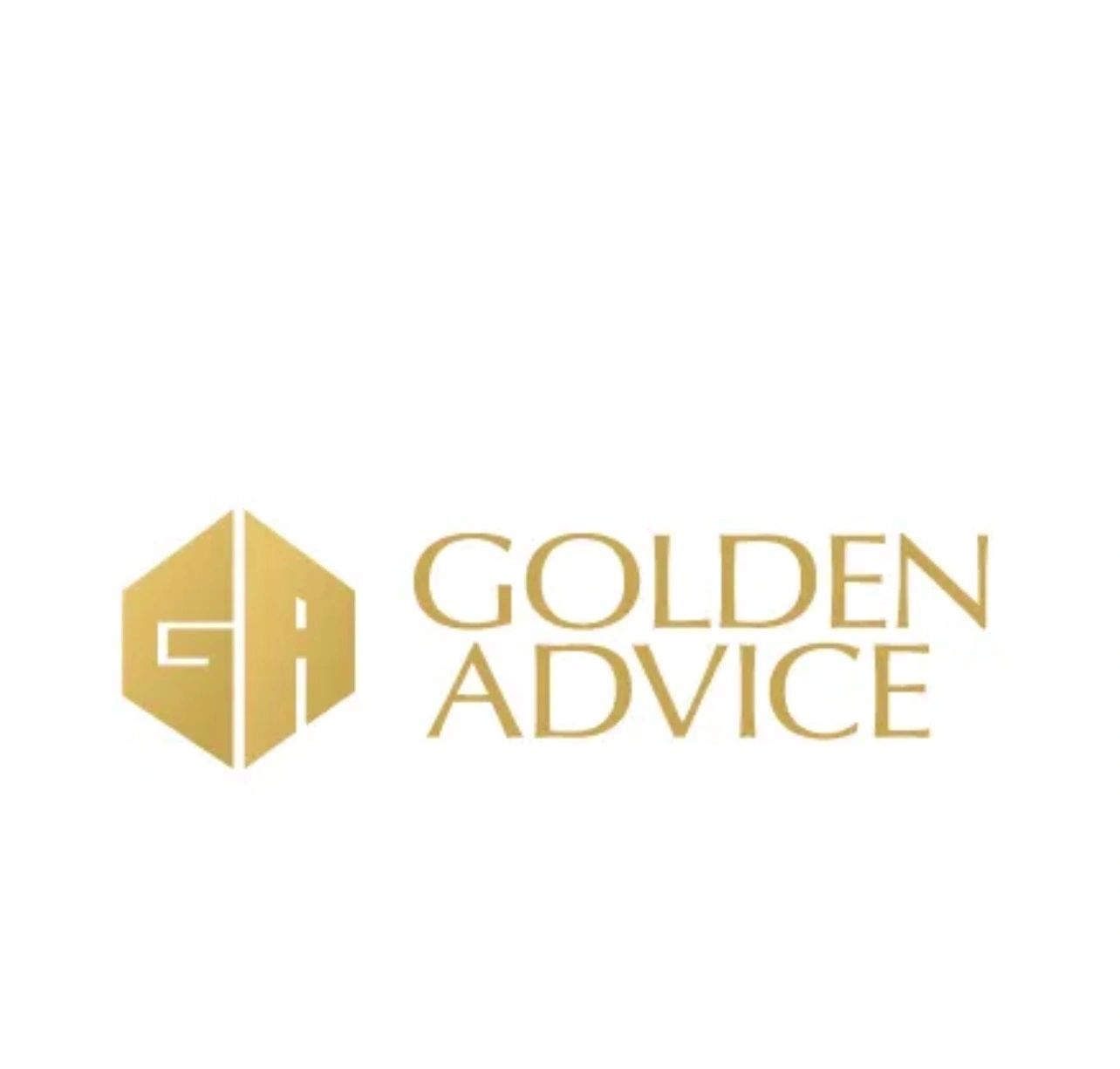 Golden Advice logo with gold and beige colors.