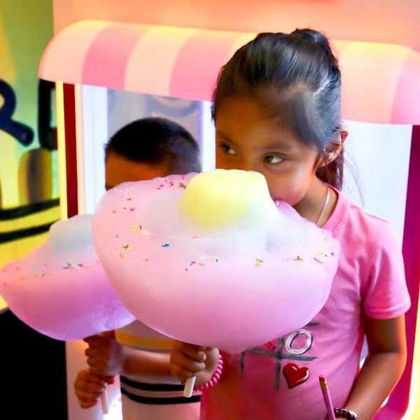 Cotton Candy flower with child