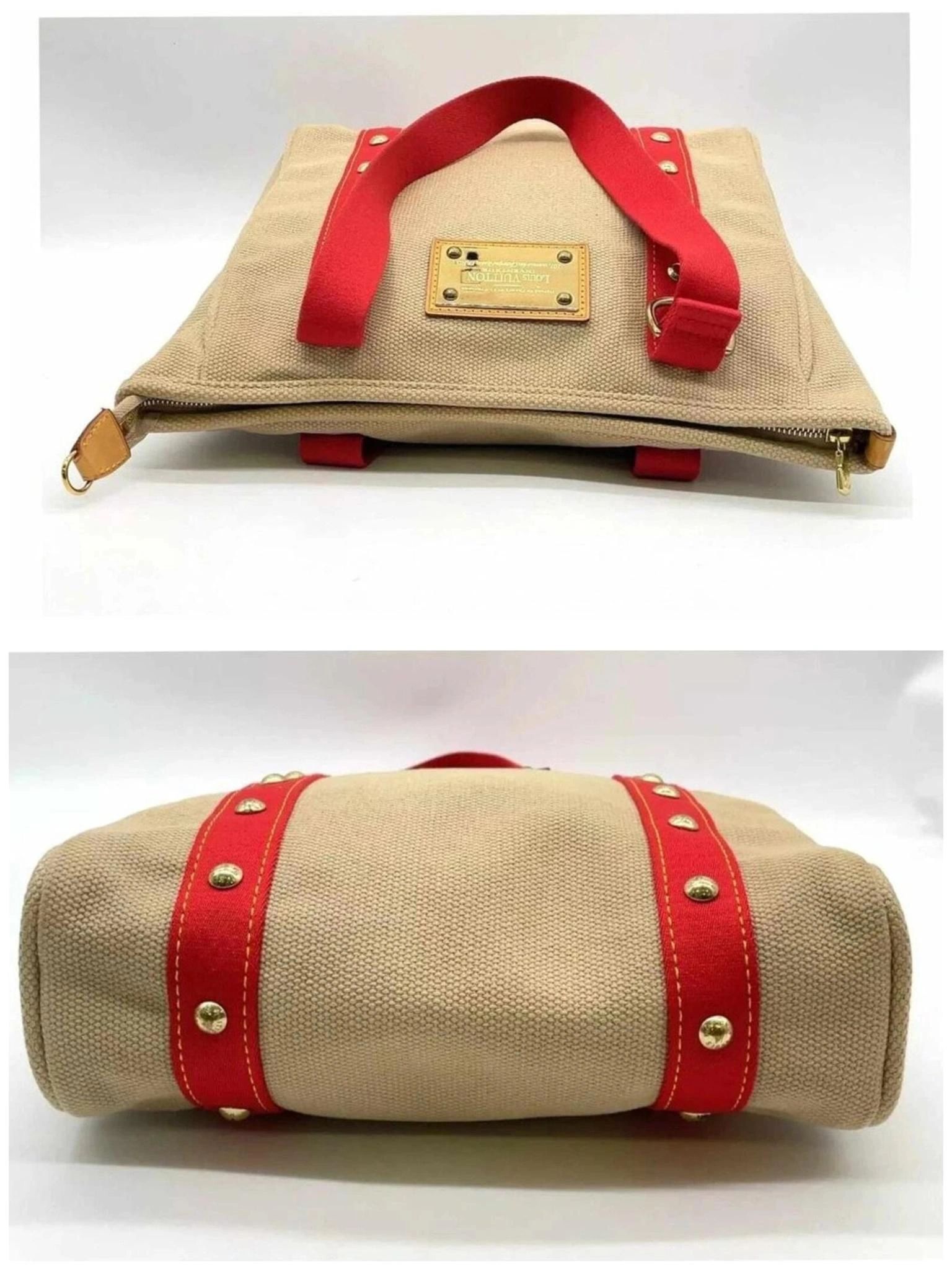 Louis Vuitton Antigua Cabas MM Red Canvas Tote Bag — photo 5