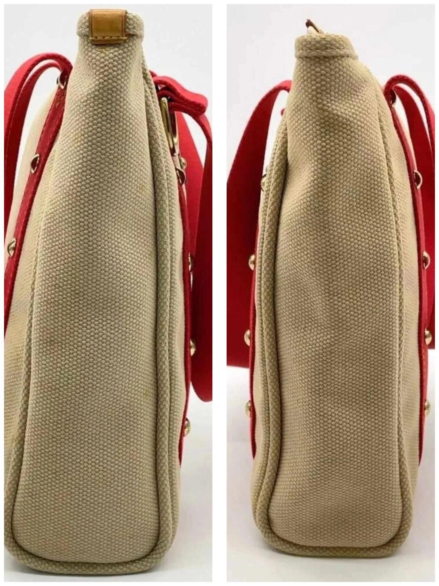 Louis Vuitton Antigua Cabas MM Red Canvas Tote Bag — photo 4