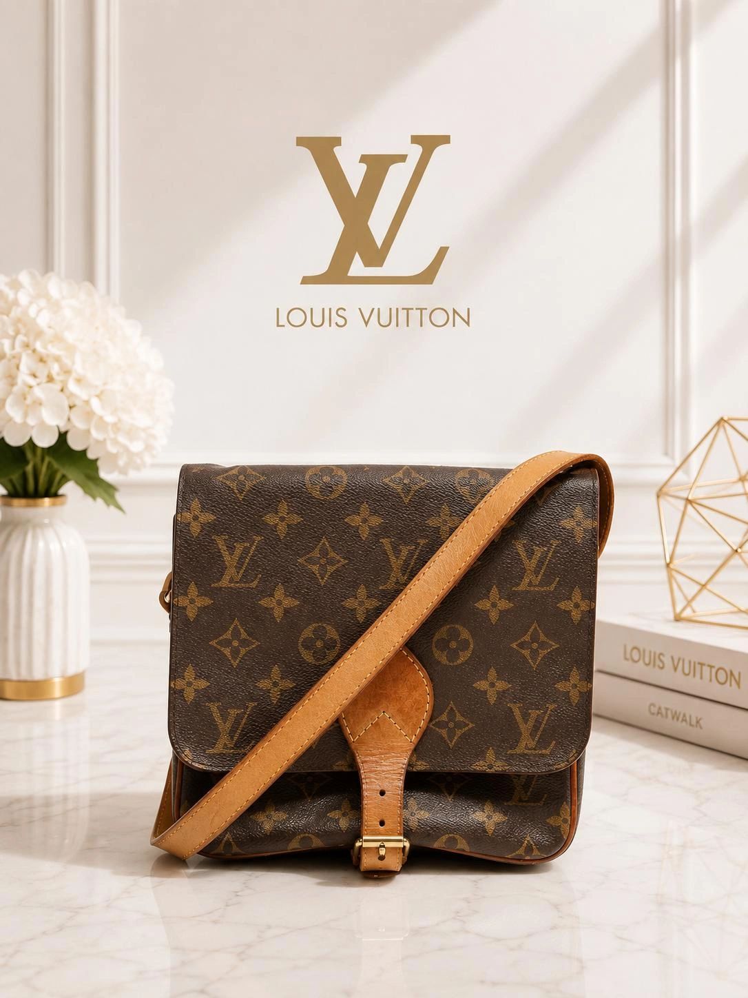 Louis Vuitton Cartouchière MM Monogram Crossbody Bag