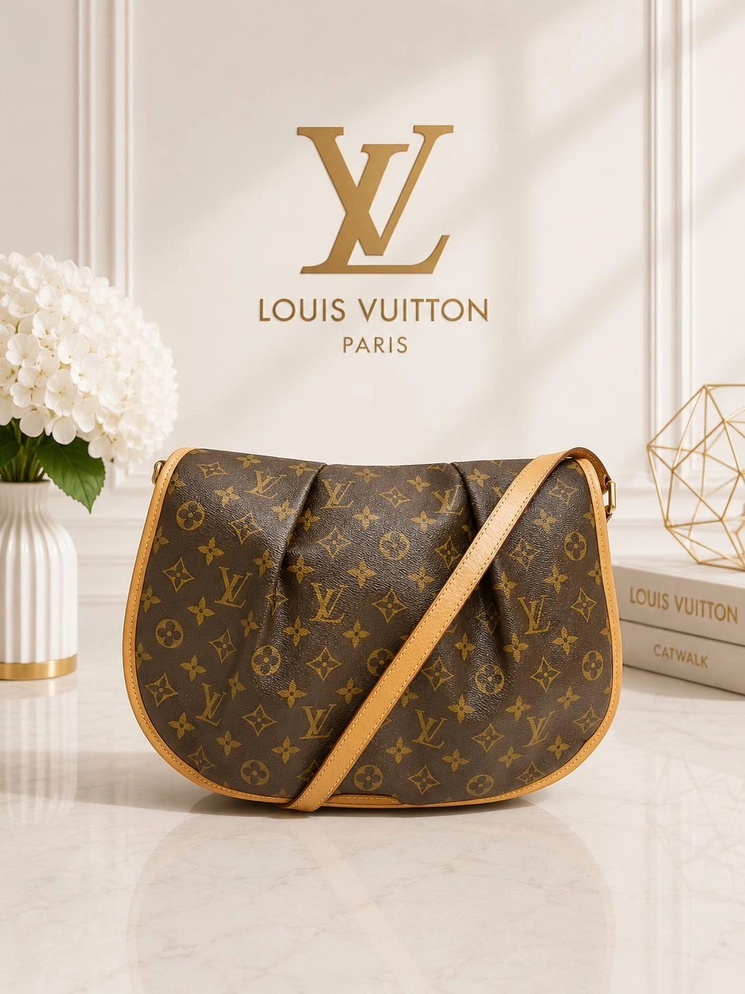 Louis Vuitton Menilmontant MM Monogram Crossbody/Vintage Shoulder Bag