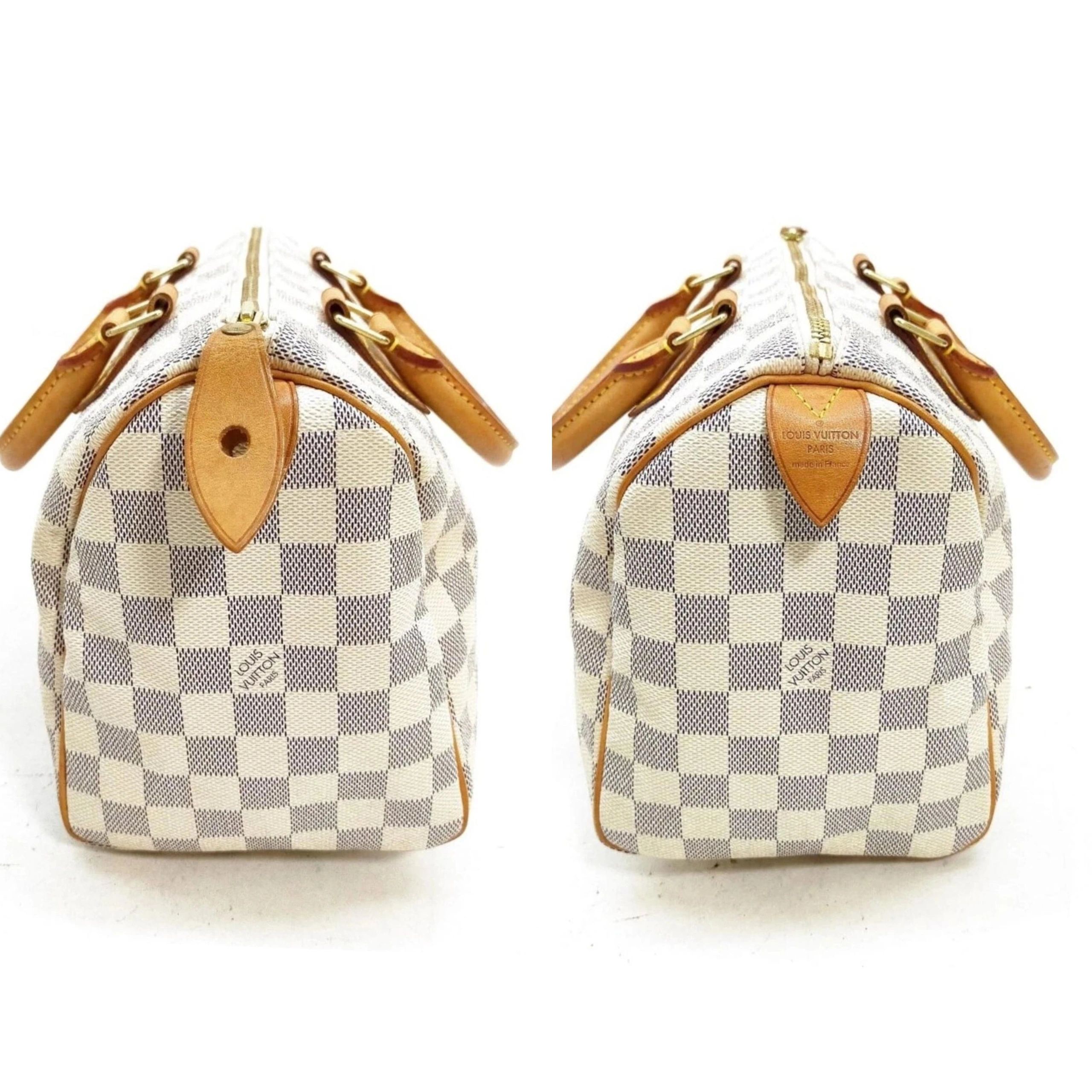 Louis Vuitton Speedy 25 Damier Azur White Checkered Handbag Satchel — photo 4