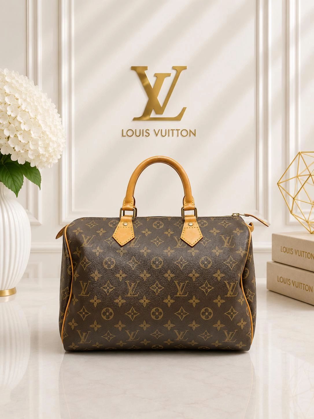 Louis Vuitton Speedy 30 Monogram Canvas Brown Handbag