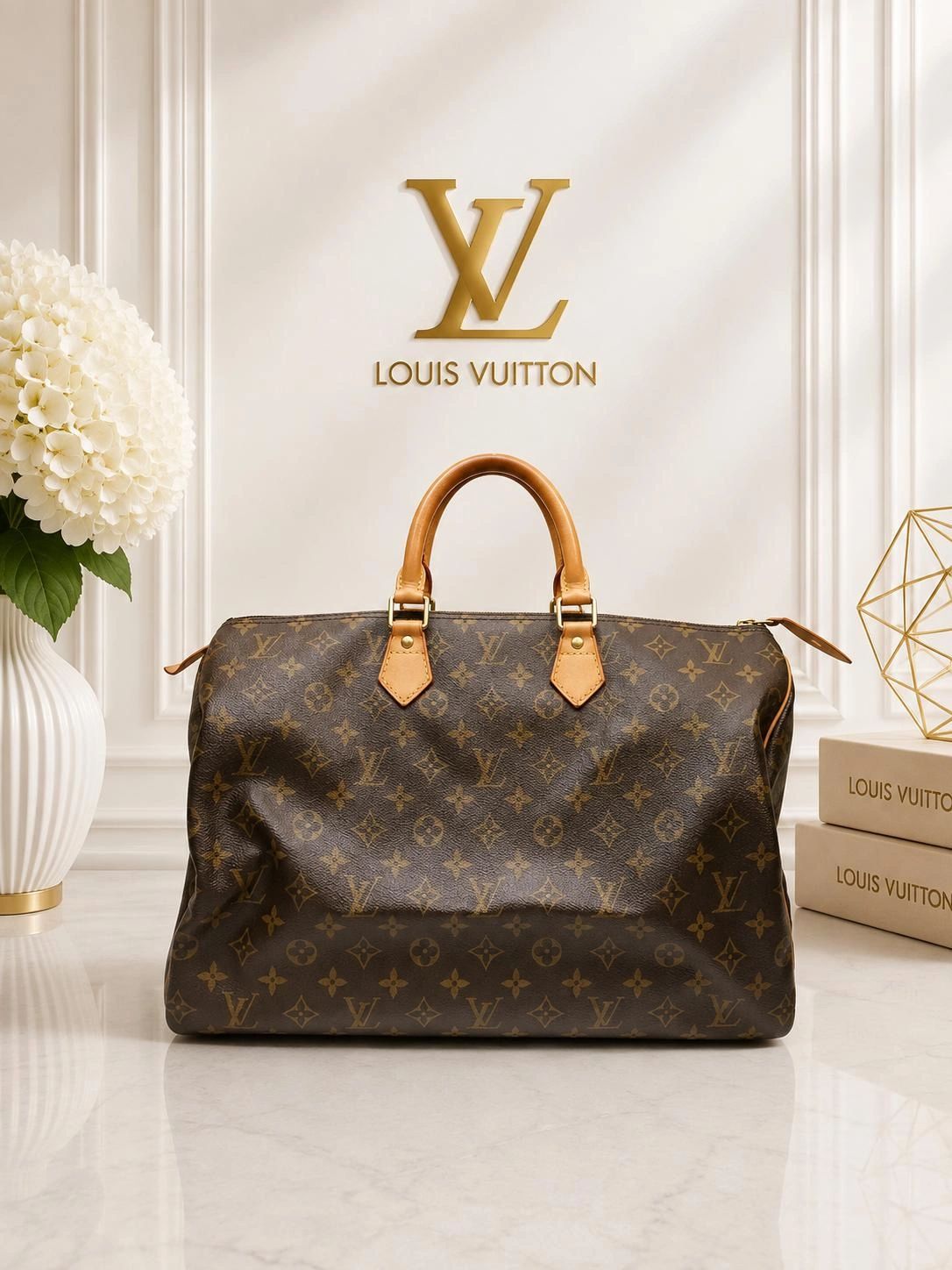 Louis Vuitton Louis Vuitton Speedy 40 Monogram Brown Canvas LV Large Travel Handbag