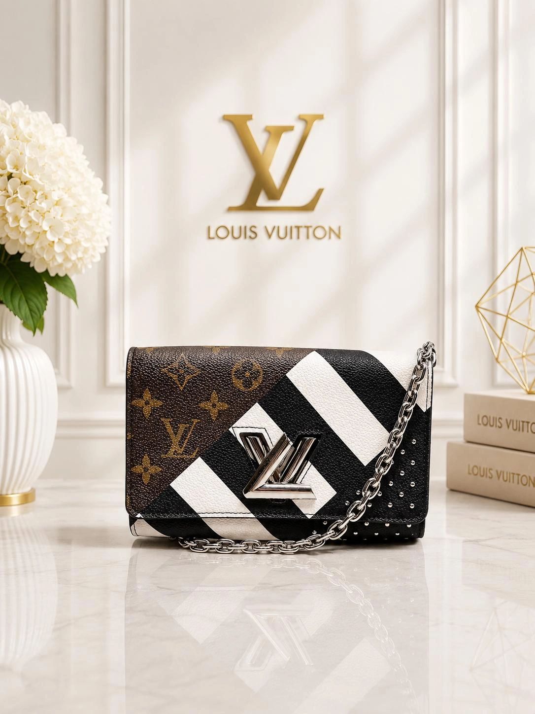 Louis Vuitton Twist Chain Bag Monogram Stripe LV Crossbody