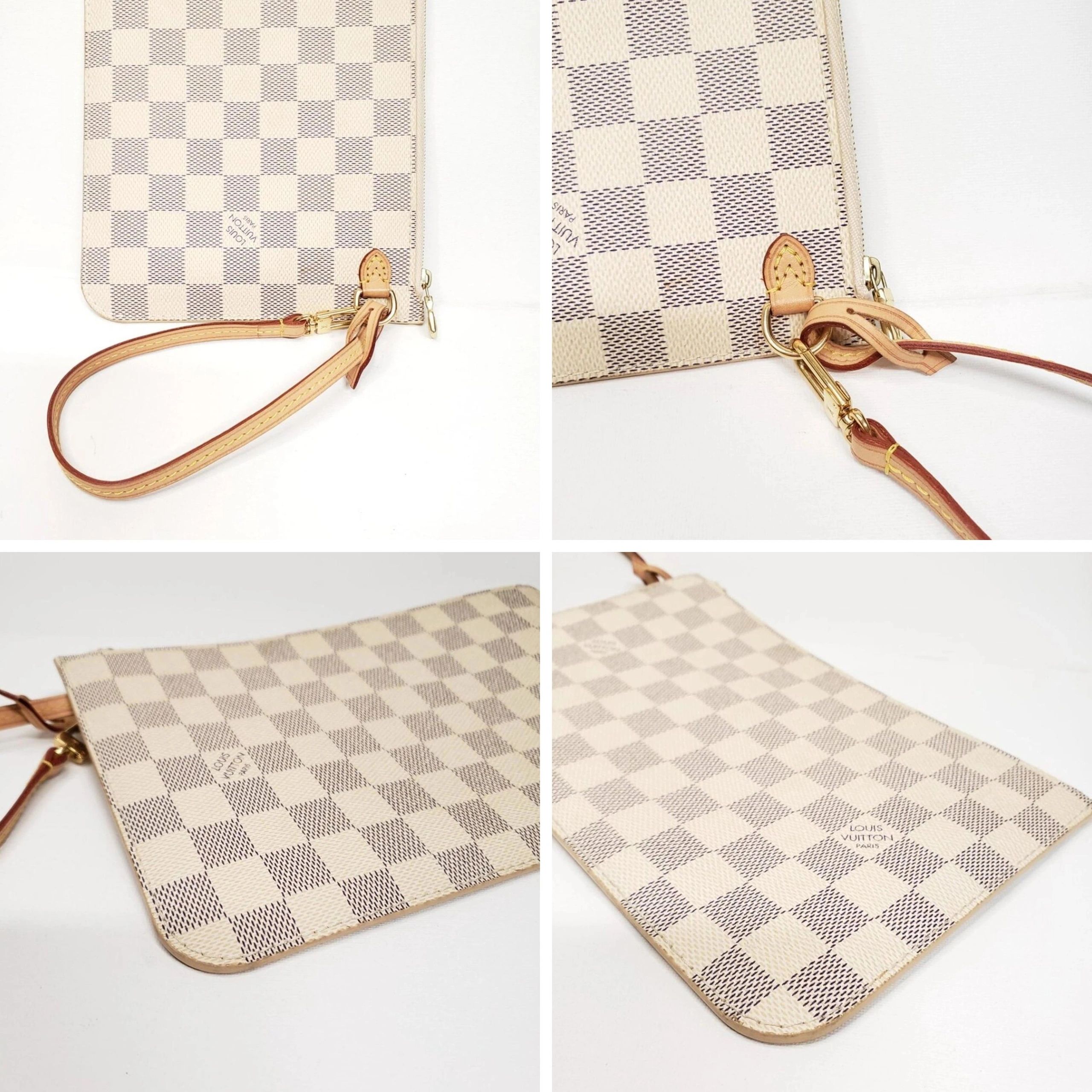 Louis Vuitton Neverfull Pochette Damier Azur Wristlet Clutch — photo 5