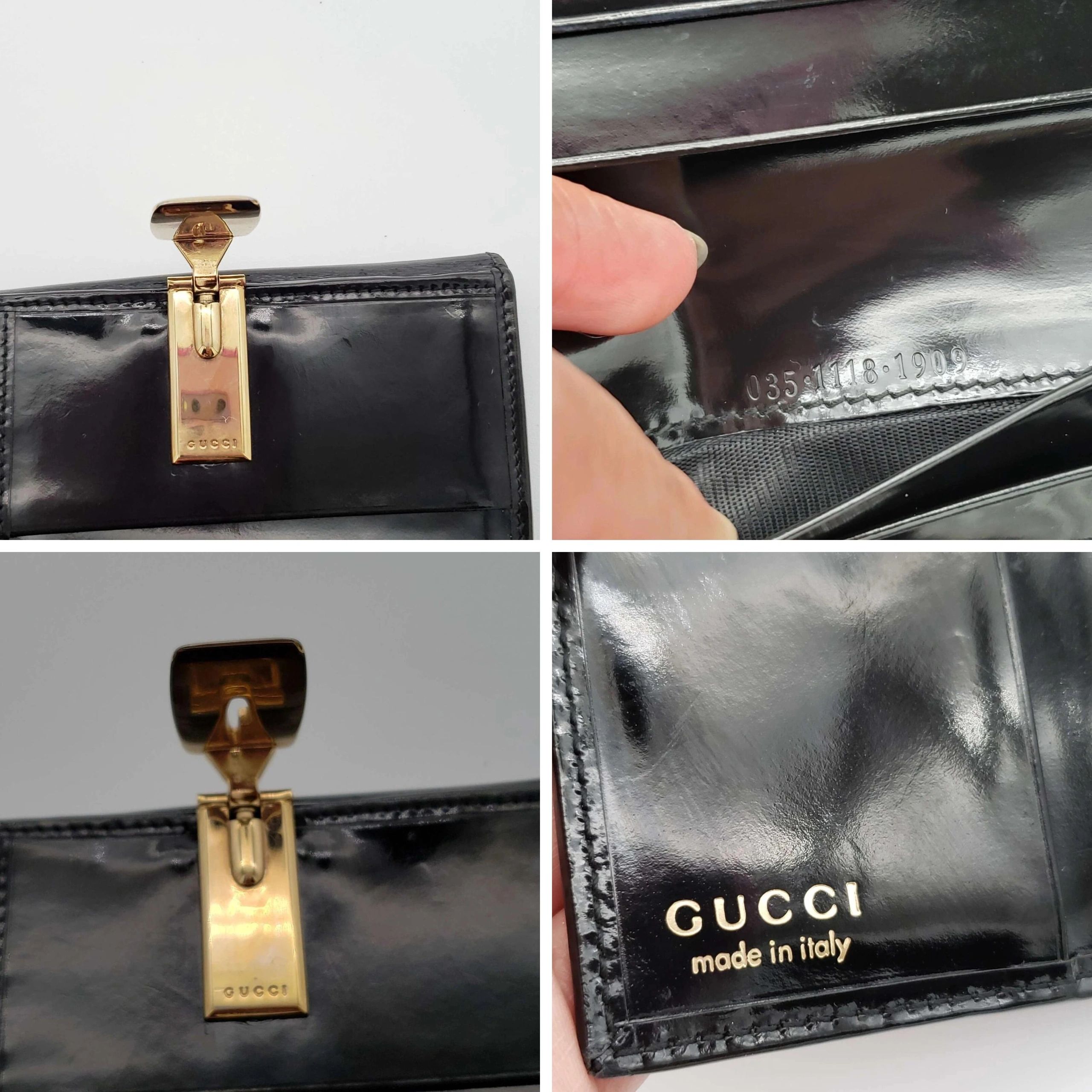 Gucci Black Patent Leather Compact Wallet — photo 9
