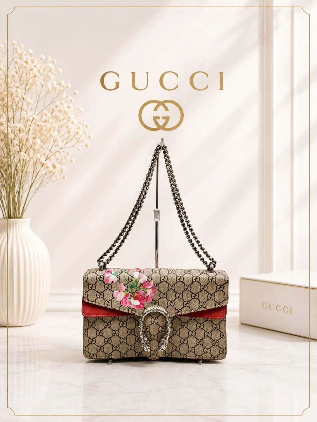 Gucci Dionysus GG Blooms Chain Bag Floral Canvas Shoulder Bag