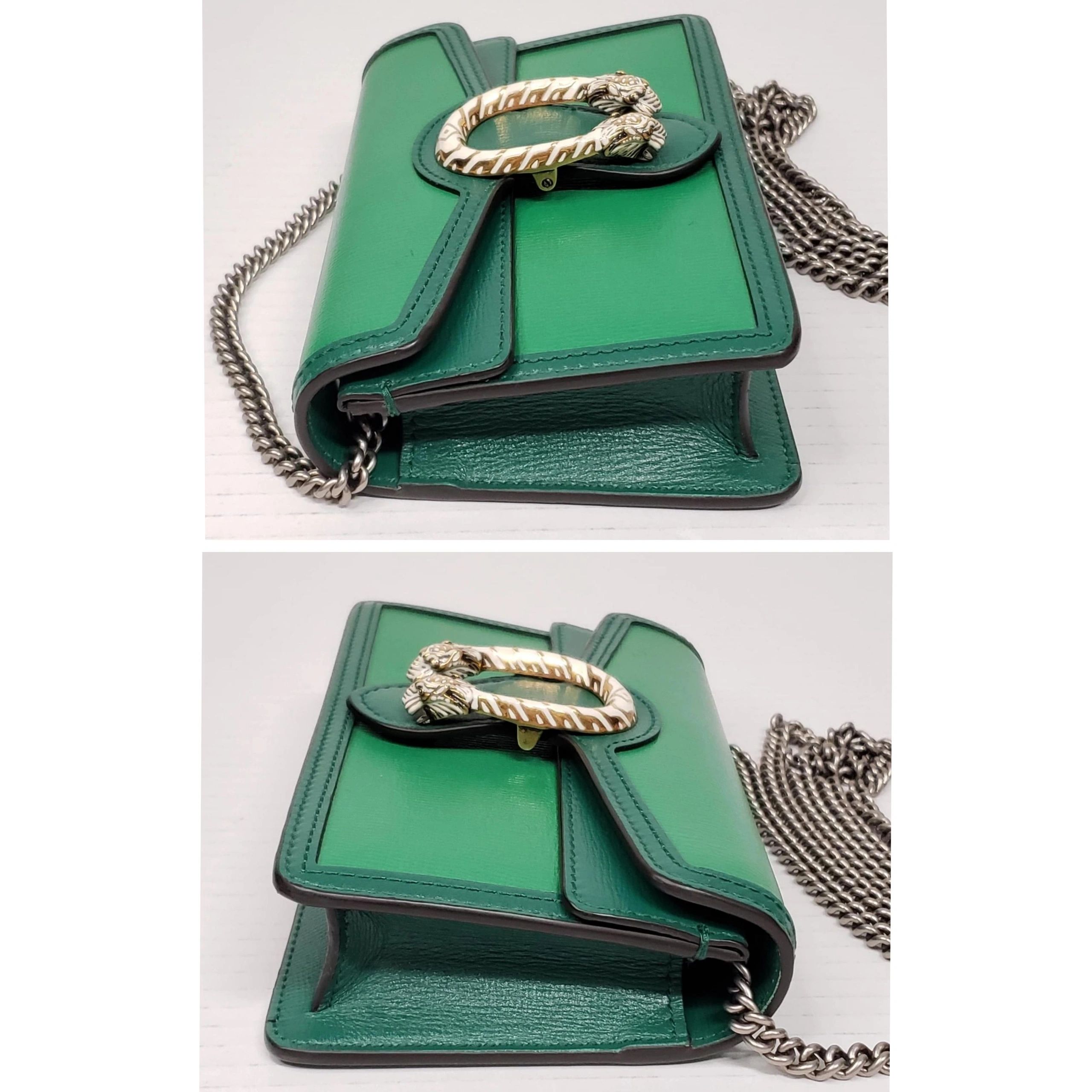 Gucci Dionysus Super Mini Green Leather Chain Bag Crossbody Luxury Bag — photo 5