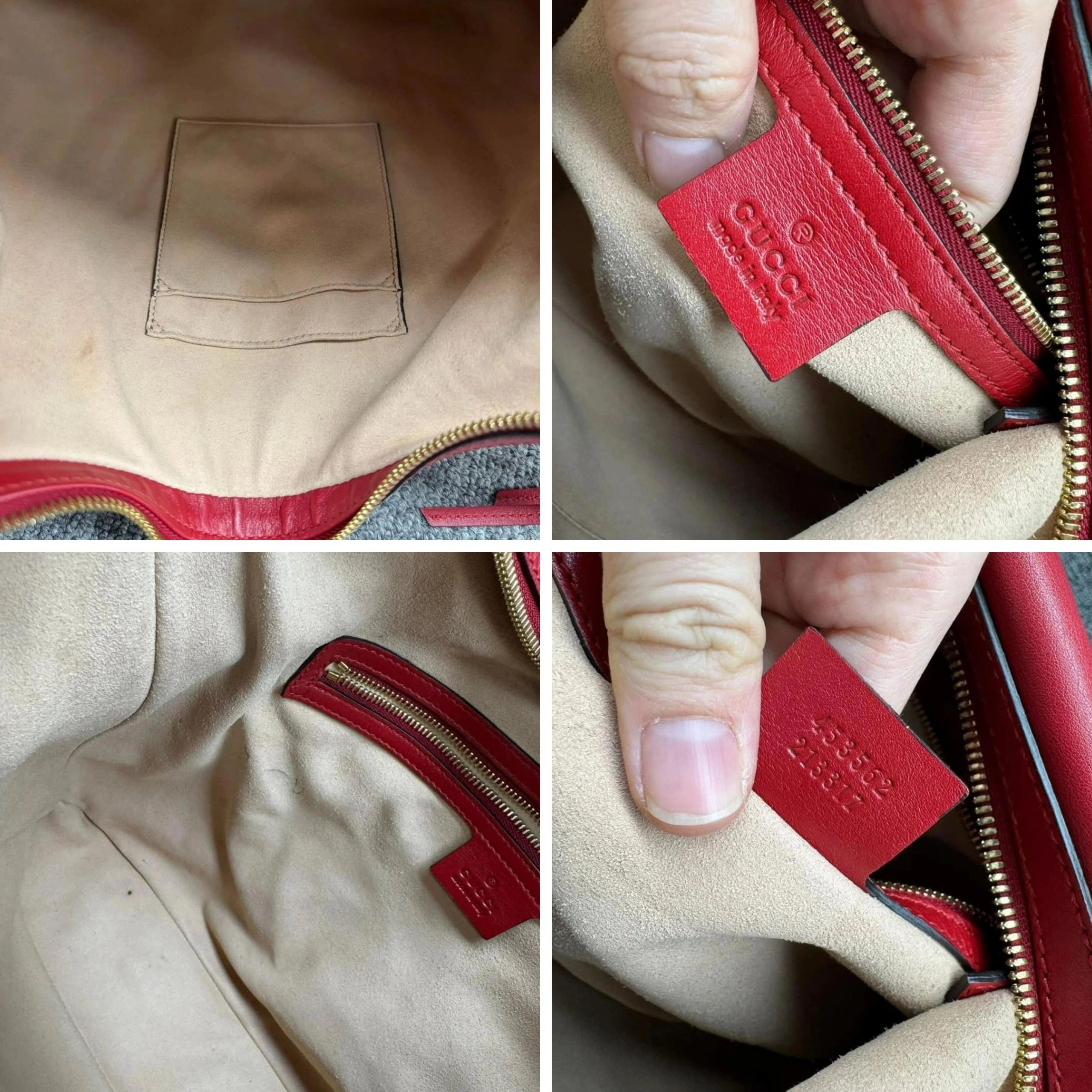 Gucci Embossed GG Leather Red Shoulder Designer Bag — photo 10