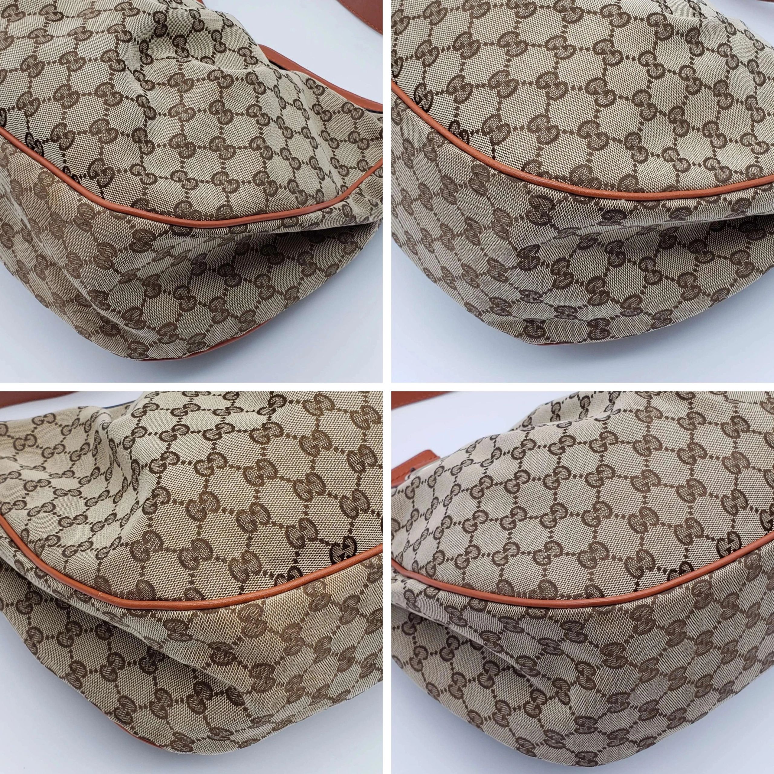 Gucci GG Canvas Sukey Hobo Bag Monogram Leather Trim Shoulder Bag — photo 7
