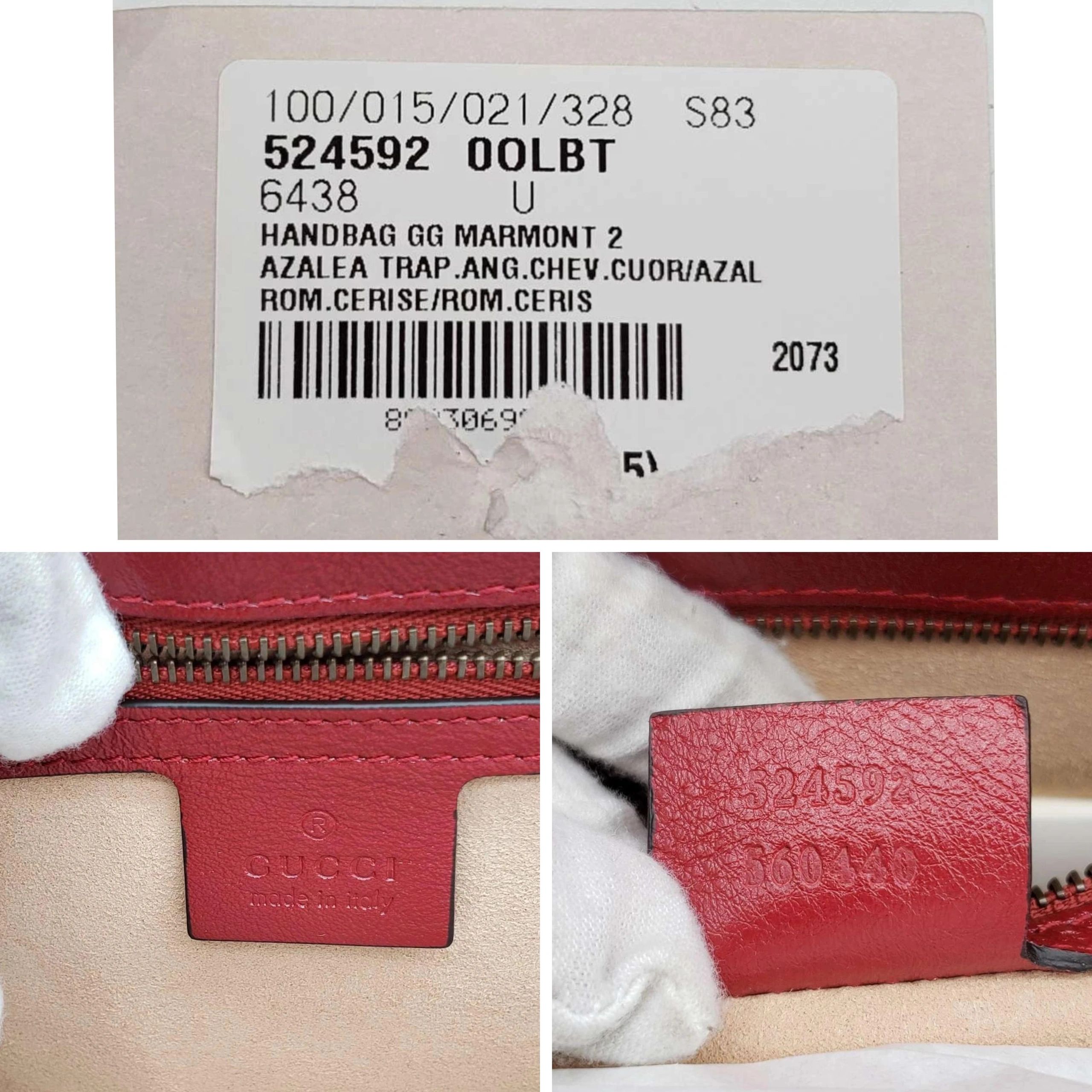 Gucci GG Marmont Matelassé Chain Wallet Red Leather Gold Logo — photo 9