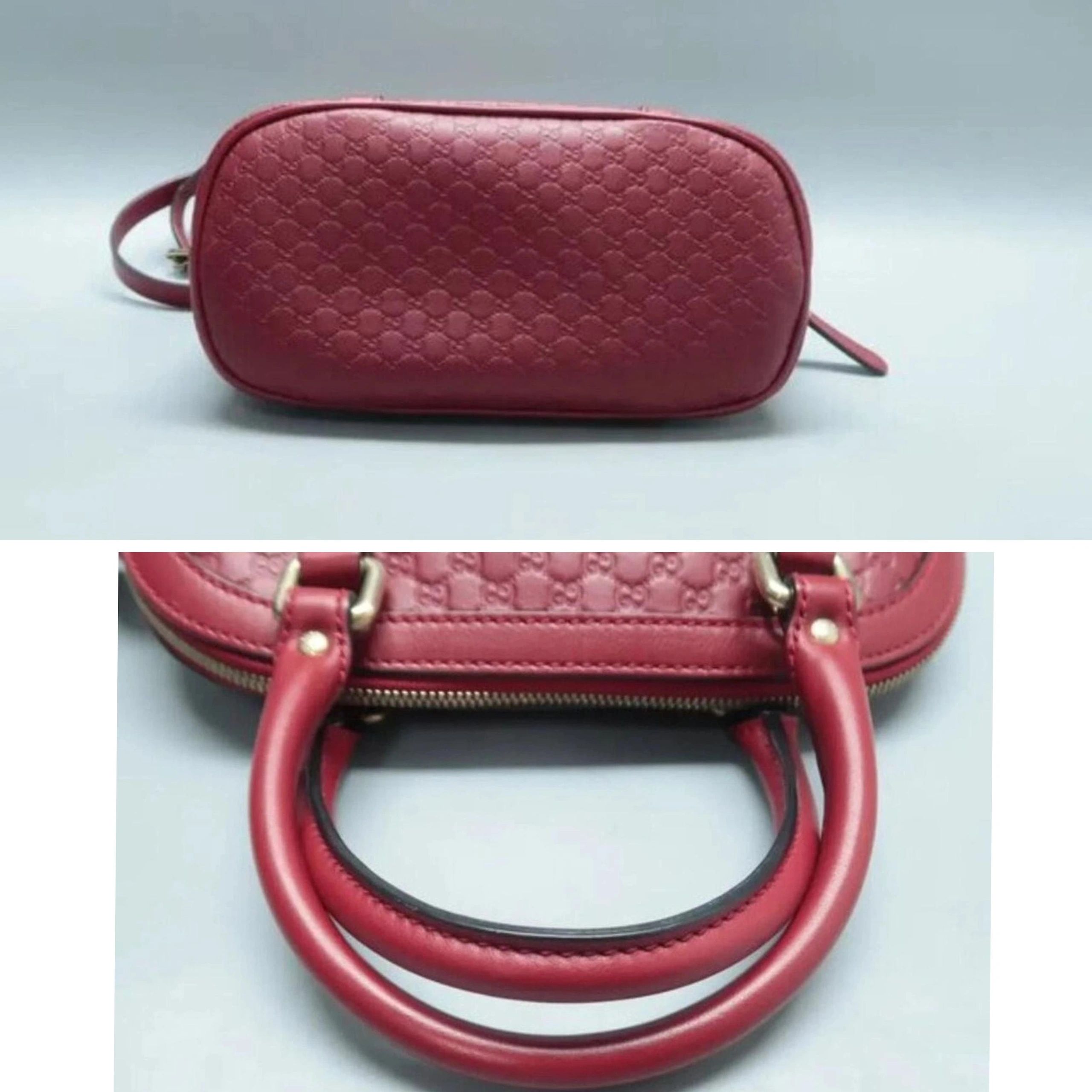 Gucci Guccissima Dome Bag Red Leather Crossbody Luxury Handbag — photo 6
