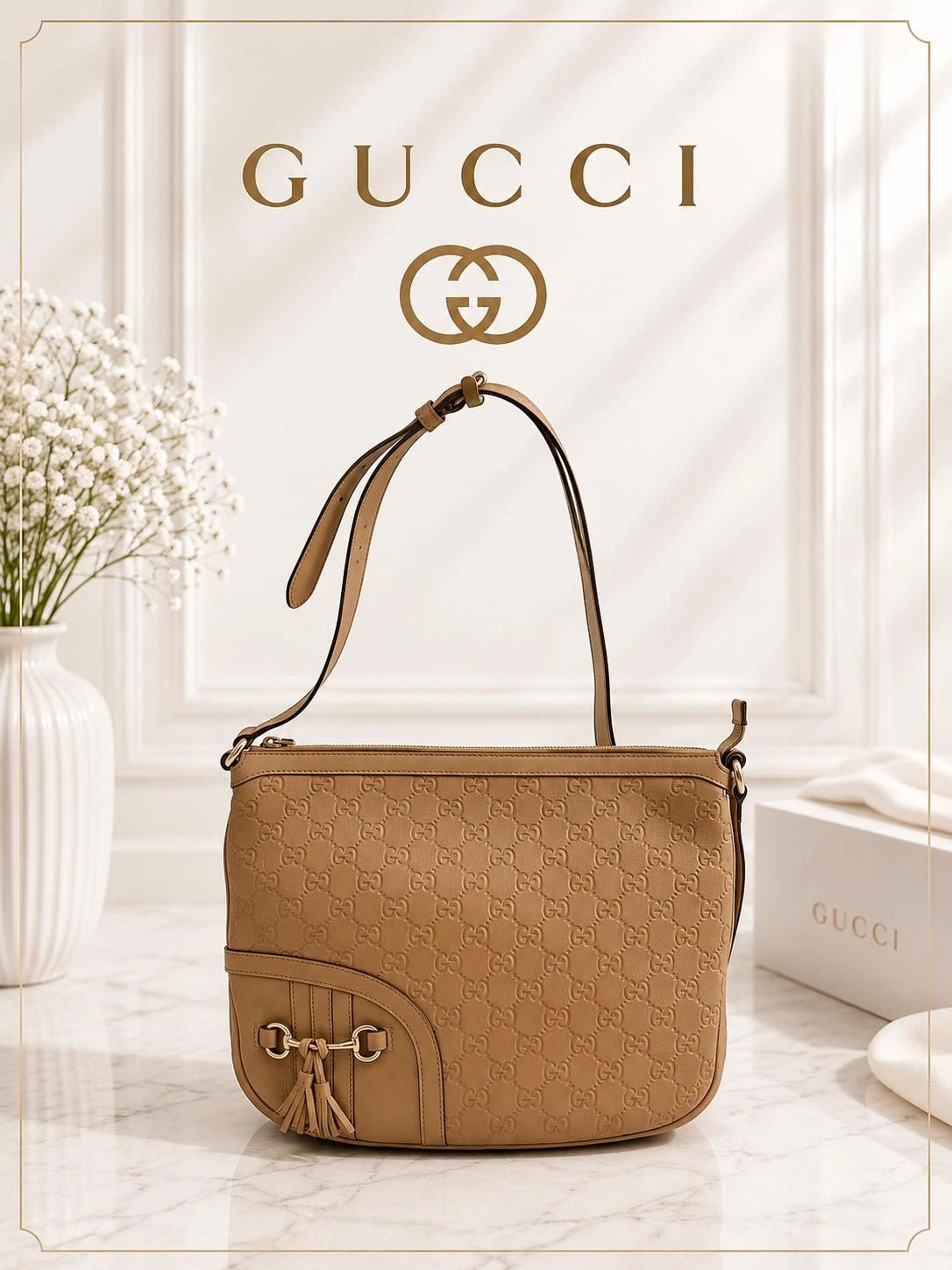 Gucci Guccissima Horsebit Shoulder Bag/Leather Crossbody