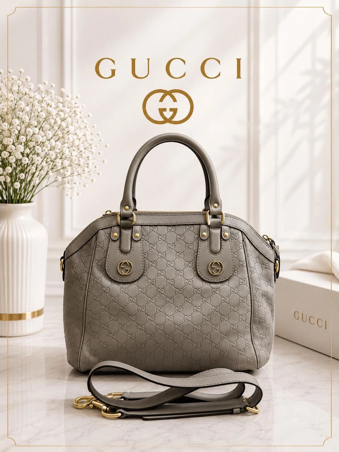 Gucci Guccissima Leather Bag Satchel Crossbody Luxury Handbag