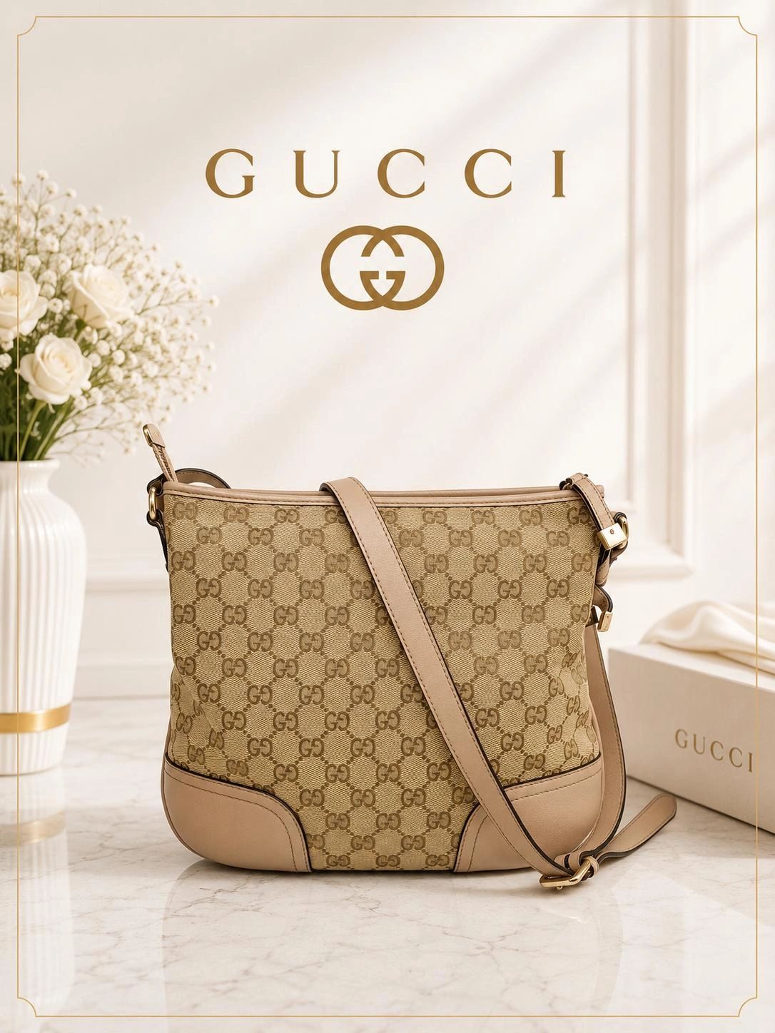 Gucci GG Canvas Messenger Shoulder/Crossbody Bag