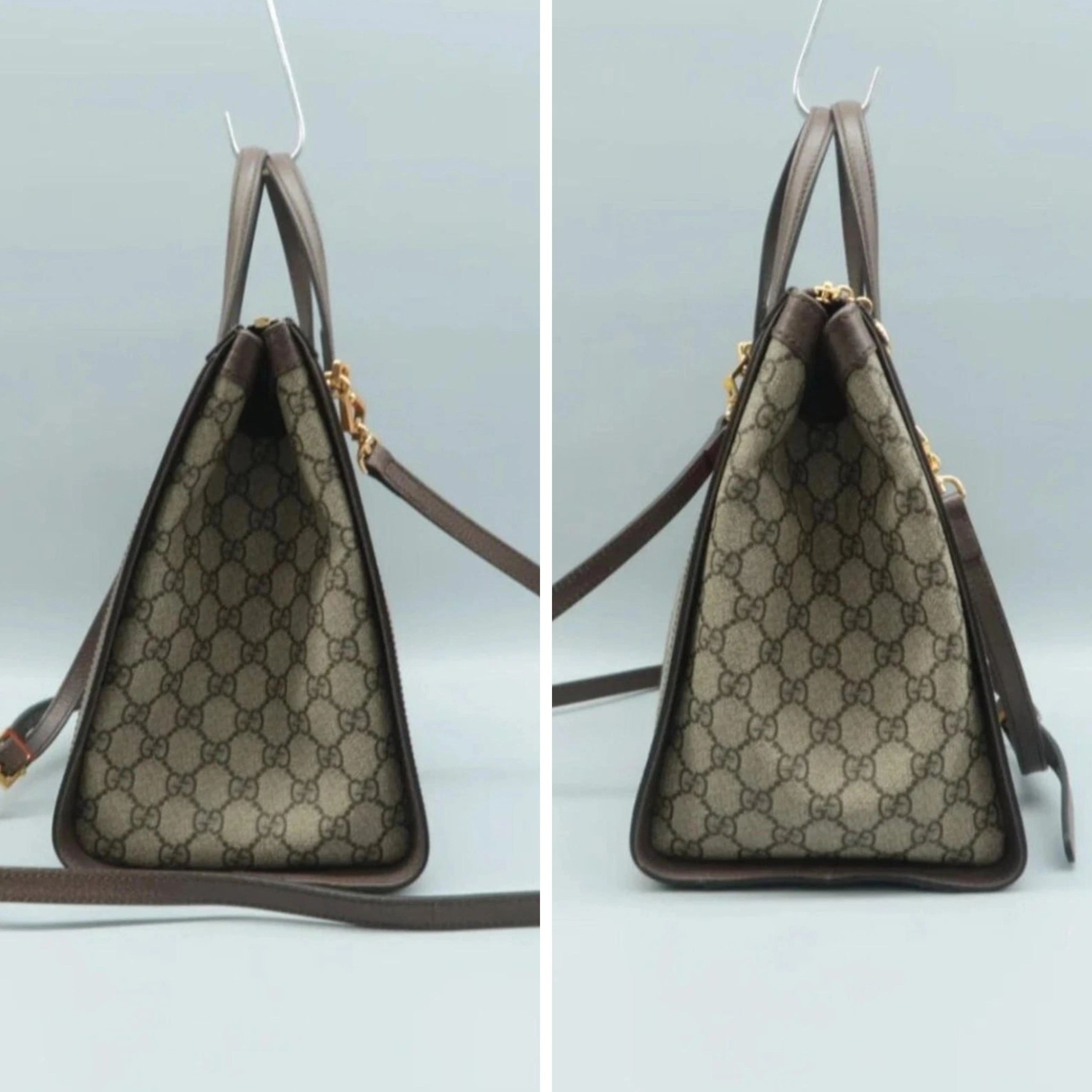 Gucci Ophidia GG Tote Bag Web Stripe Crossbody Canvas Leather — photo 4