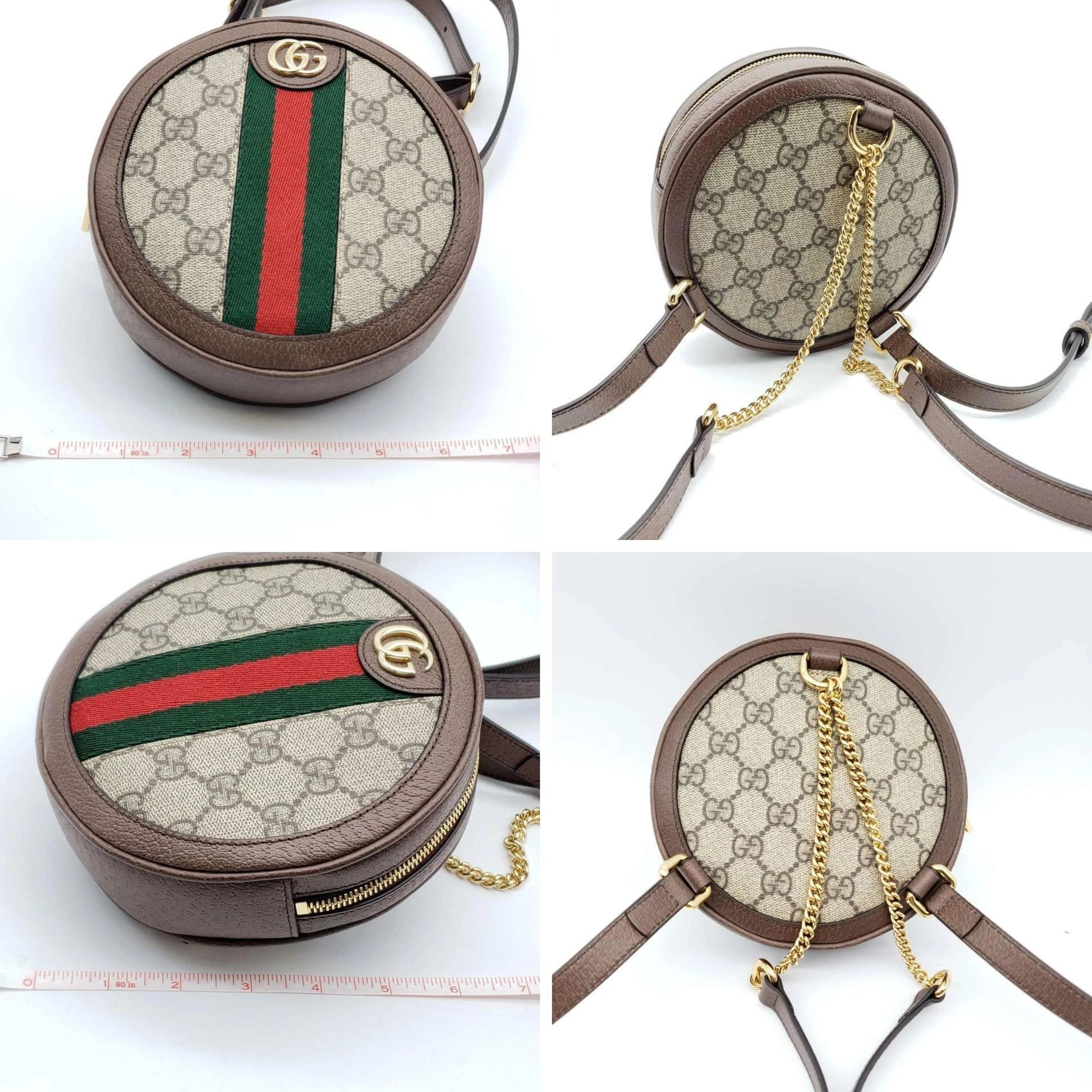 Gucci Ophidia Round Mini Crossbody Bag NEW | GG Supreme Canvas Web Bag — photo 8