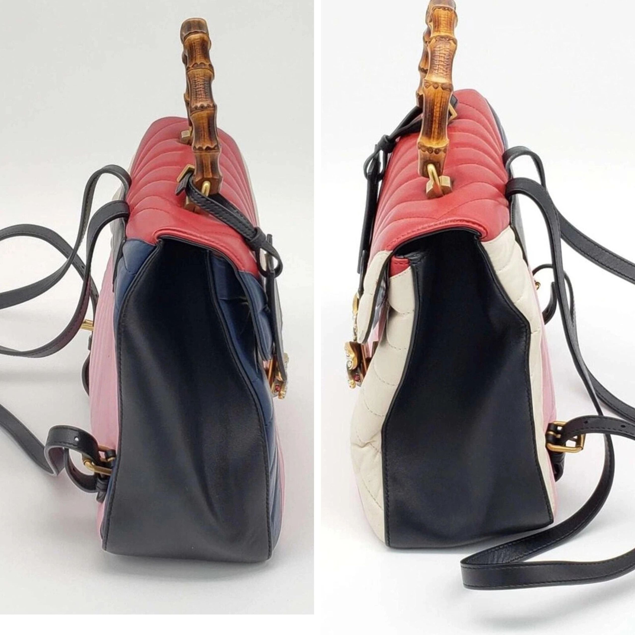 Gucci Queen Margaret Bamboo Top Handle Bag Multicolor Leather Backpack — photo 5