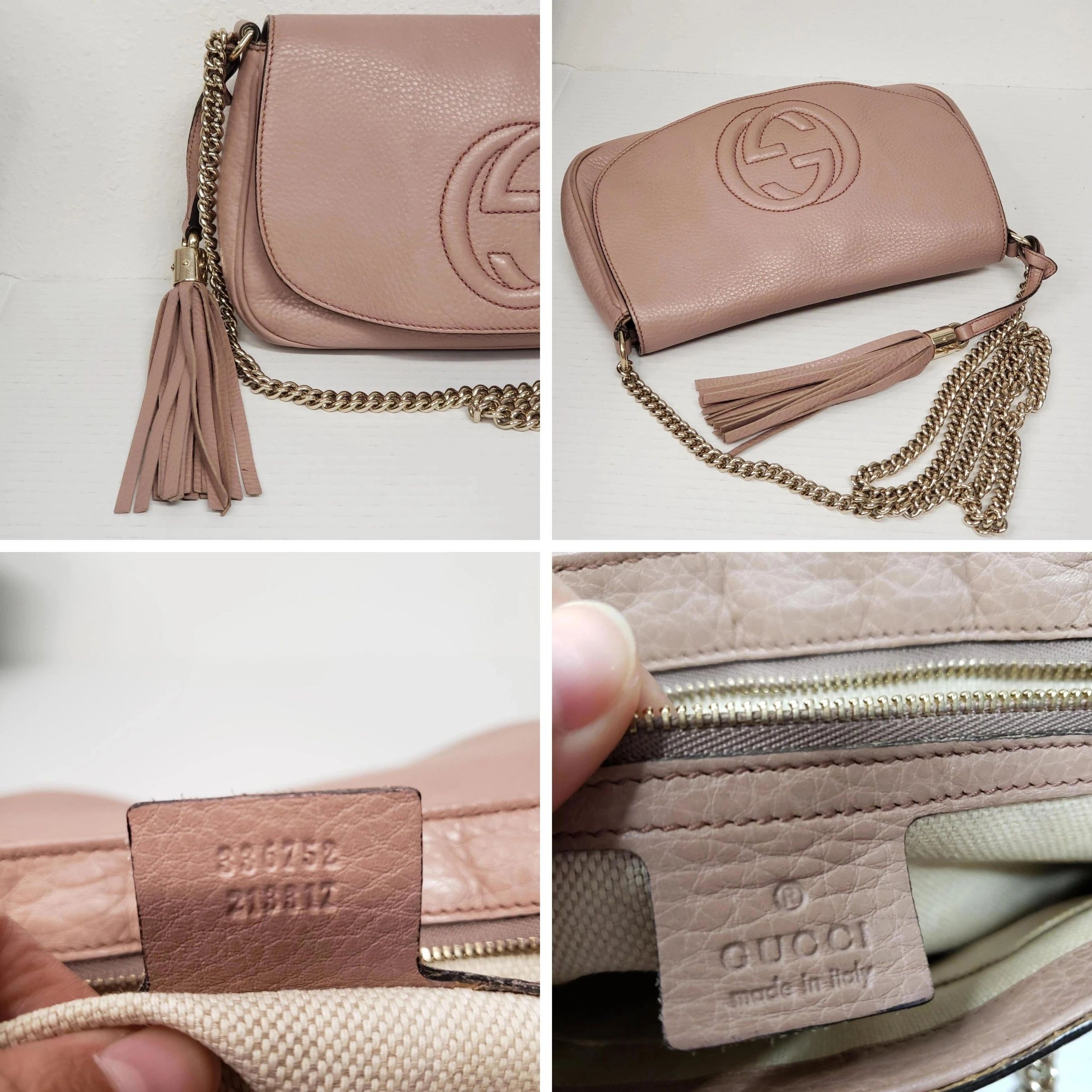 Gucci Soho Disco Pink Leather GG Tassel Chain Crossbody Bag — photo 9
