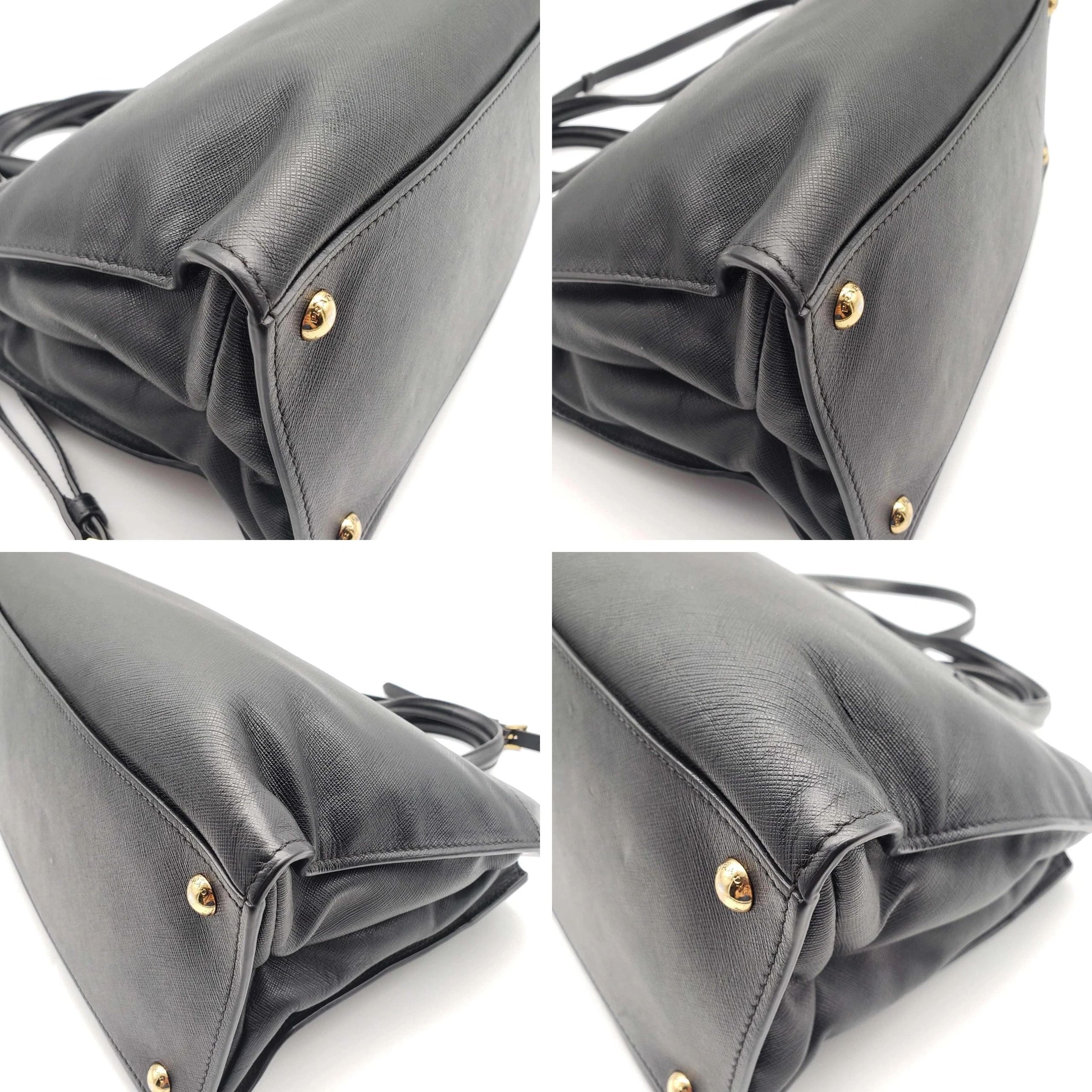 Prada Black Leather Tote Bag Crossbody Satchel Gold Hardware Large Lux — photo 6