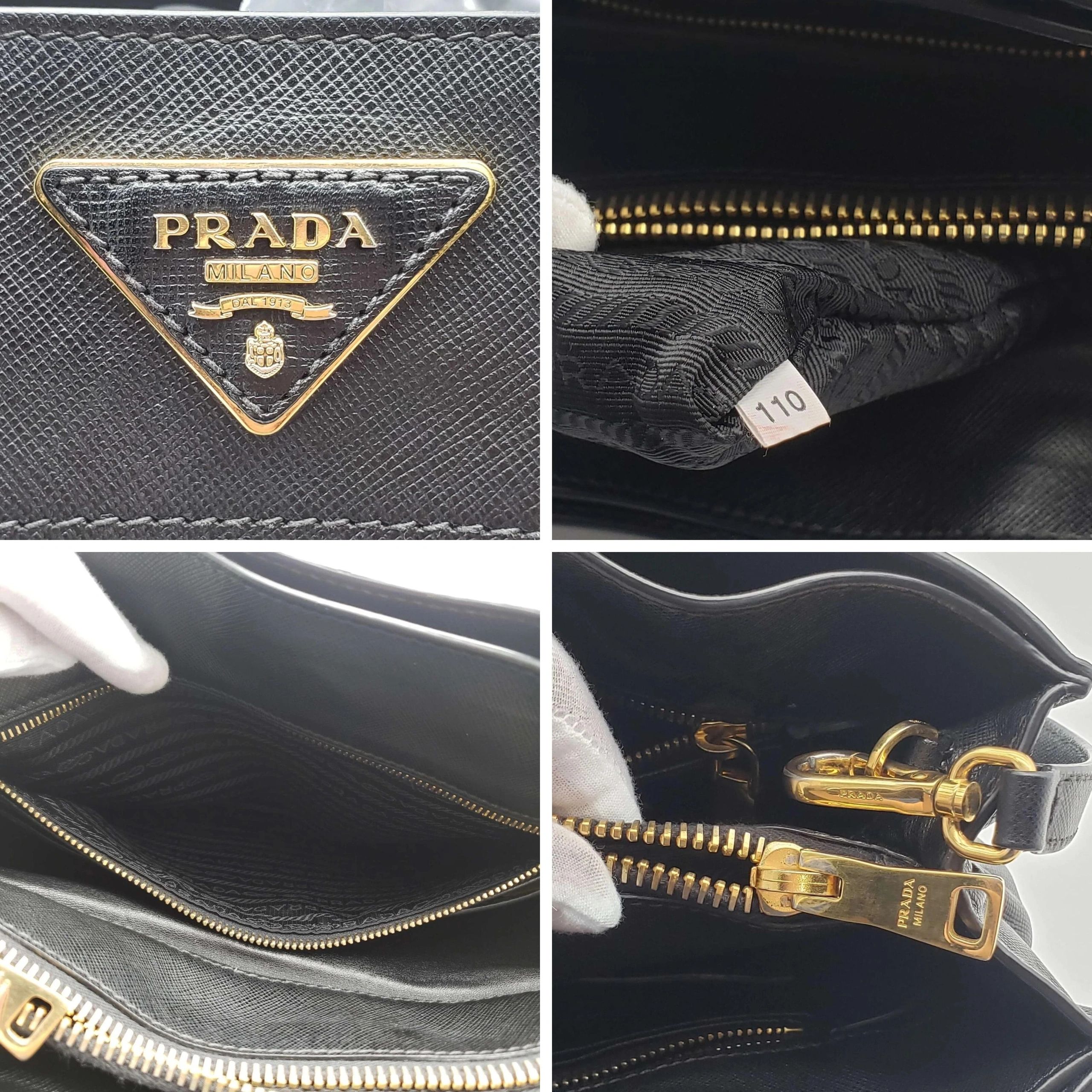 Prada Black Leather Tote Bag Crossbody Satchel Gold Hardware Large Lux — photo 9