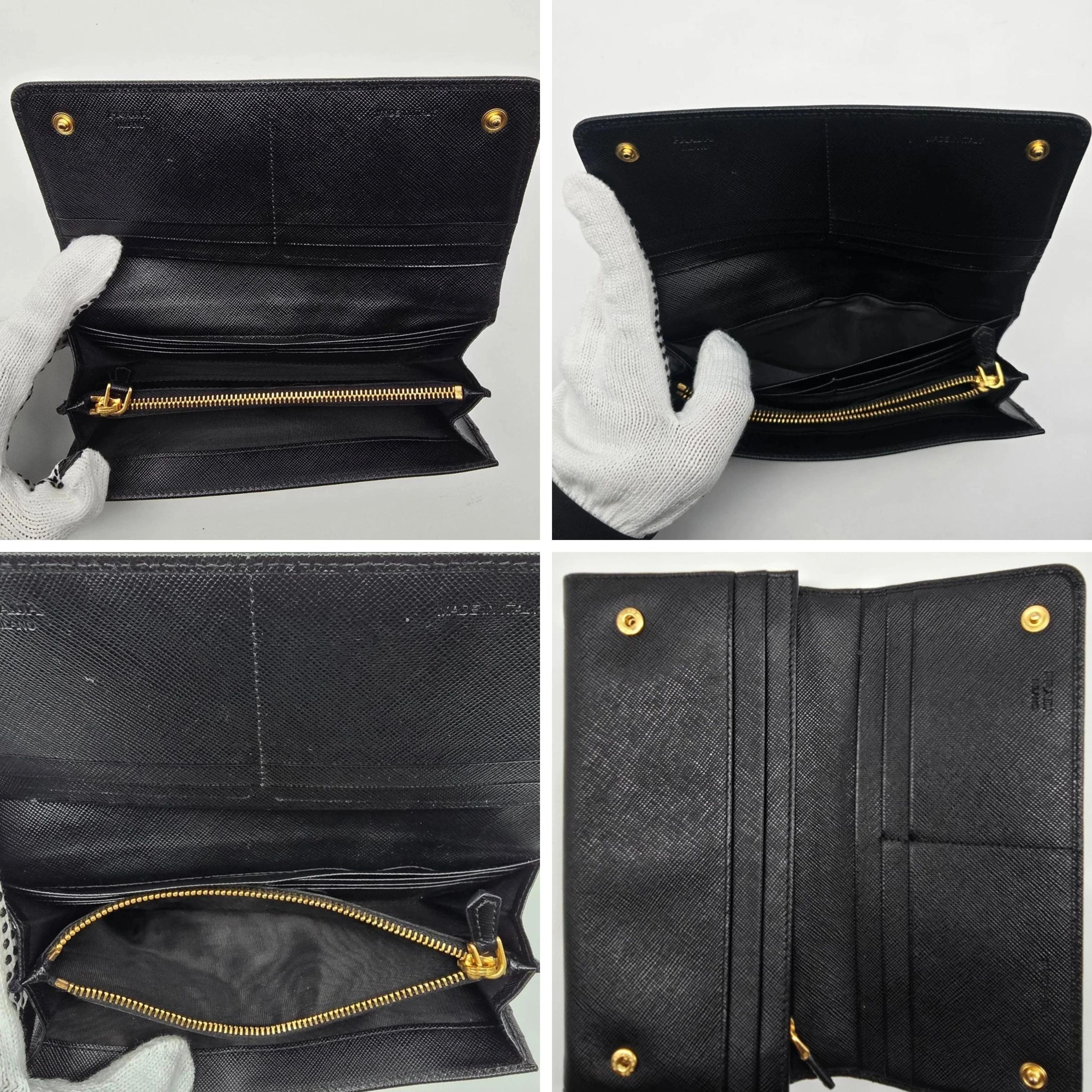 Prada Black Saffiano Leather Flap Wallet — photo 8