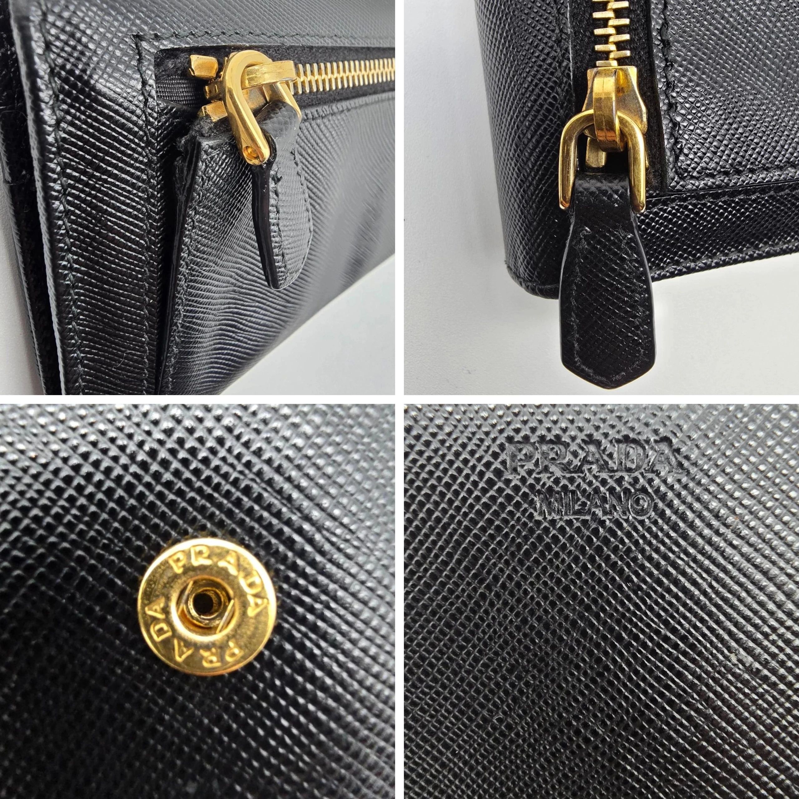 Prada Black Saffiano Leather Flap Wallet — photo 9
