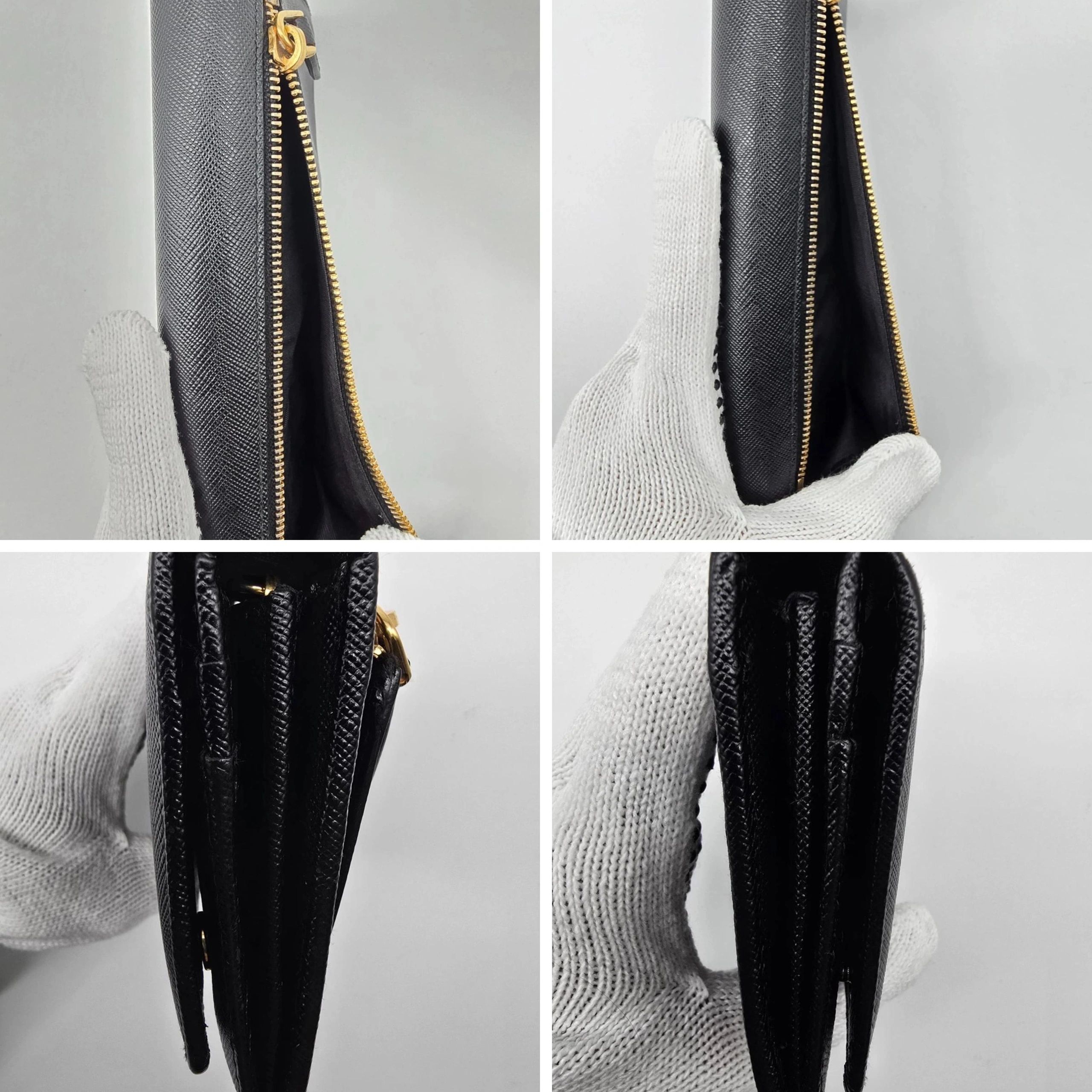 Prada Black Saffiano Leather Flap Wallet — photo 4