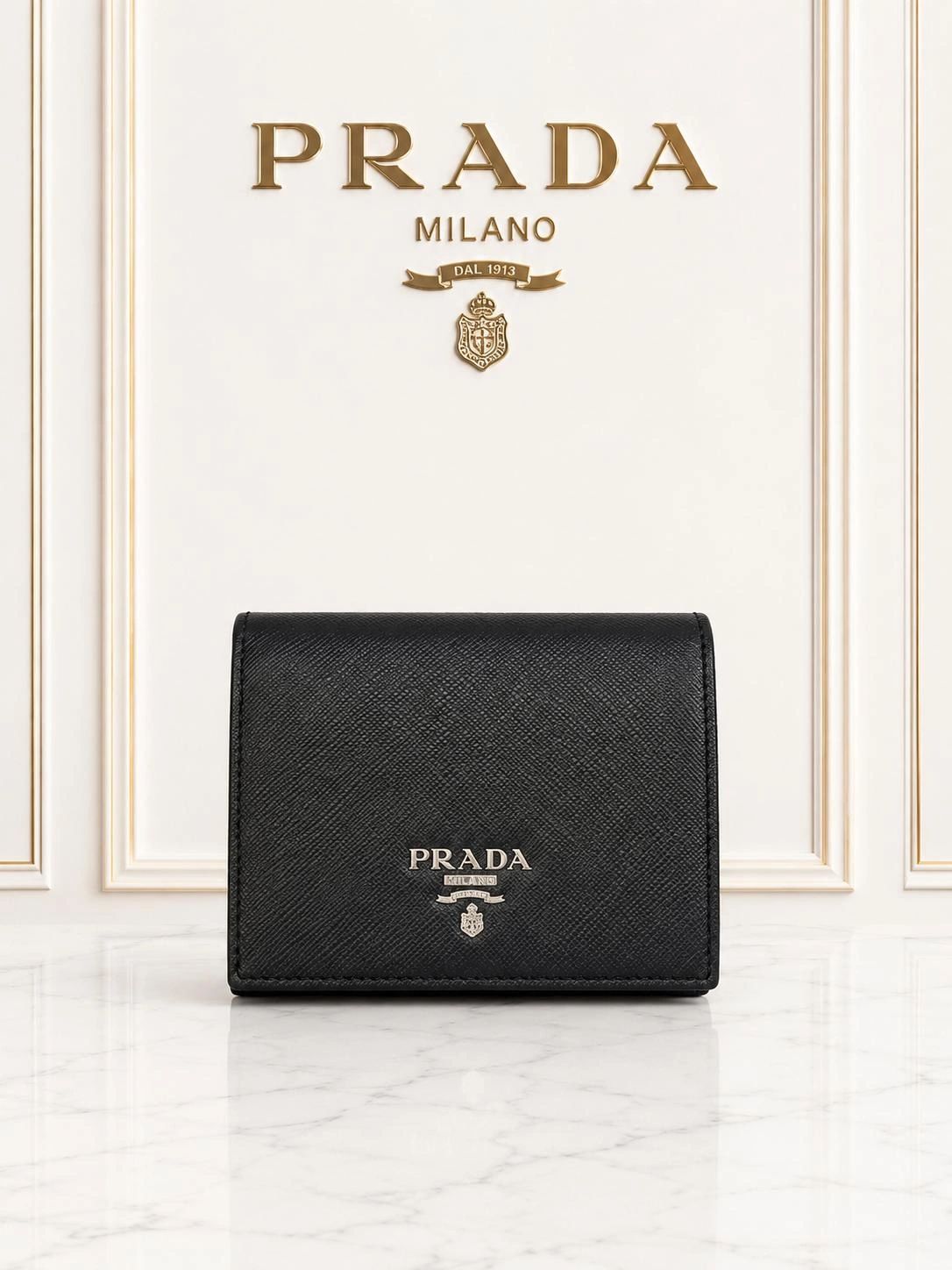 Prada Black Saffiano Leather Bifold Wallet