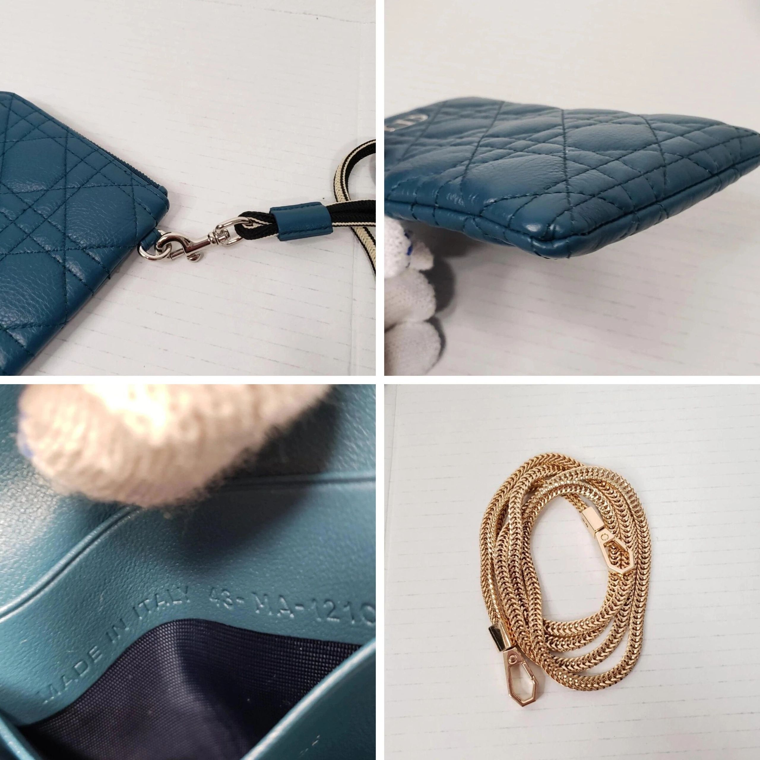 Dior Caro Phone Holder Cannage Leather CD ZipCrossbody Wallet On Strap — photo 9