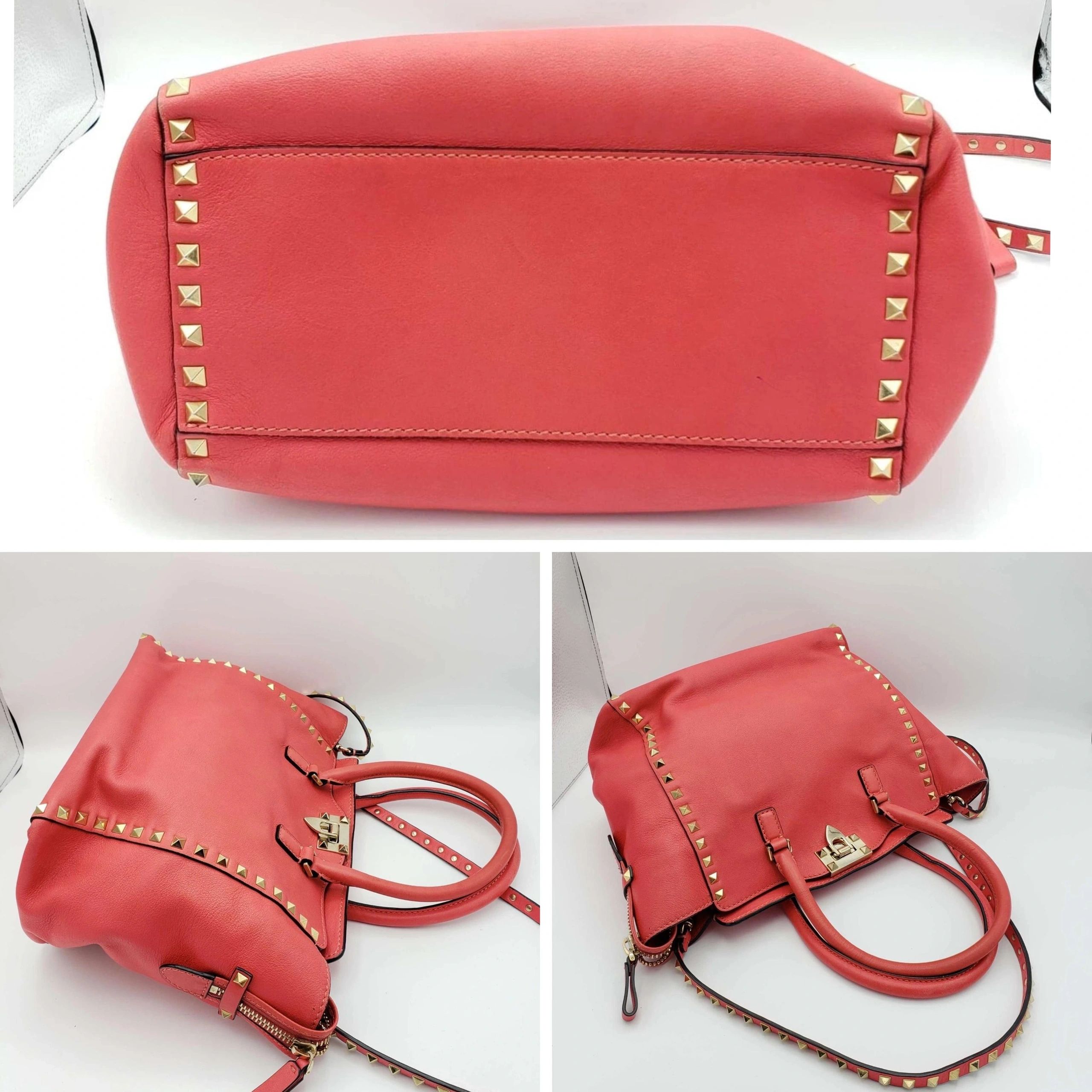 Valentino Rockstud Leather Tote Satchel Crossbody Luxury Handbag — photo 5