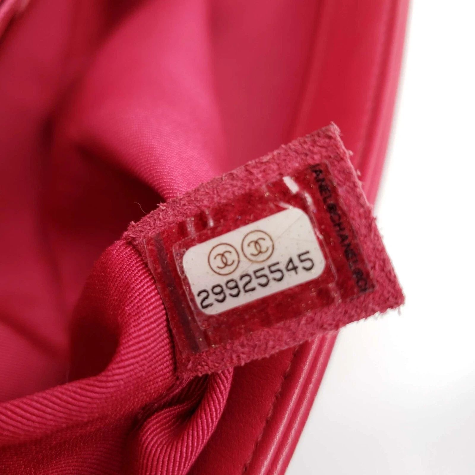 Chanel Authentic Chanel Boy Bag Red Quilted Leather Medium Flap Silver Chain CC Logo — photo 10