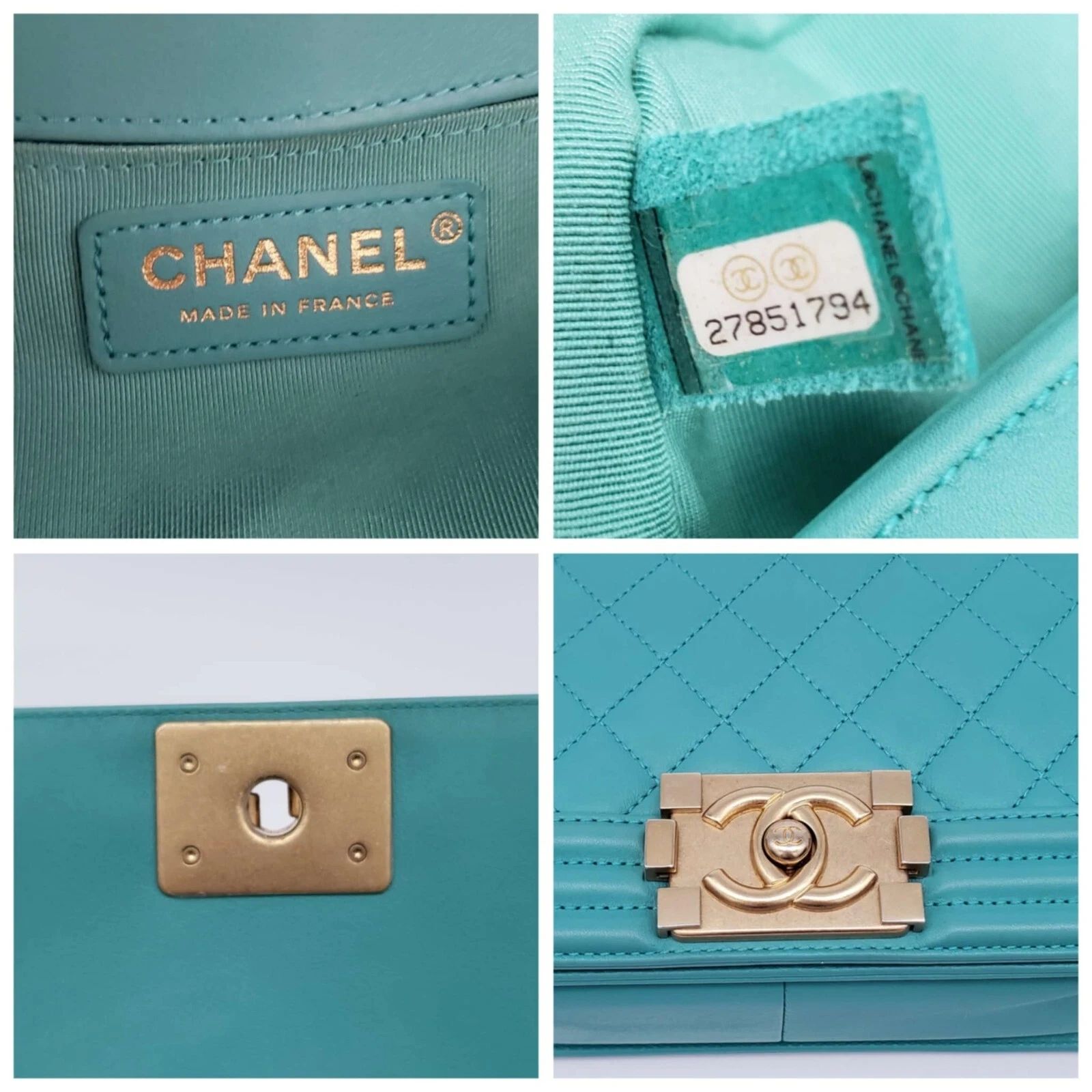 Chanel Boy Green Quilted Leather Medium Shoulder Bag Gold Hardware — photo 10