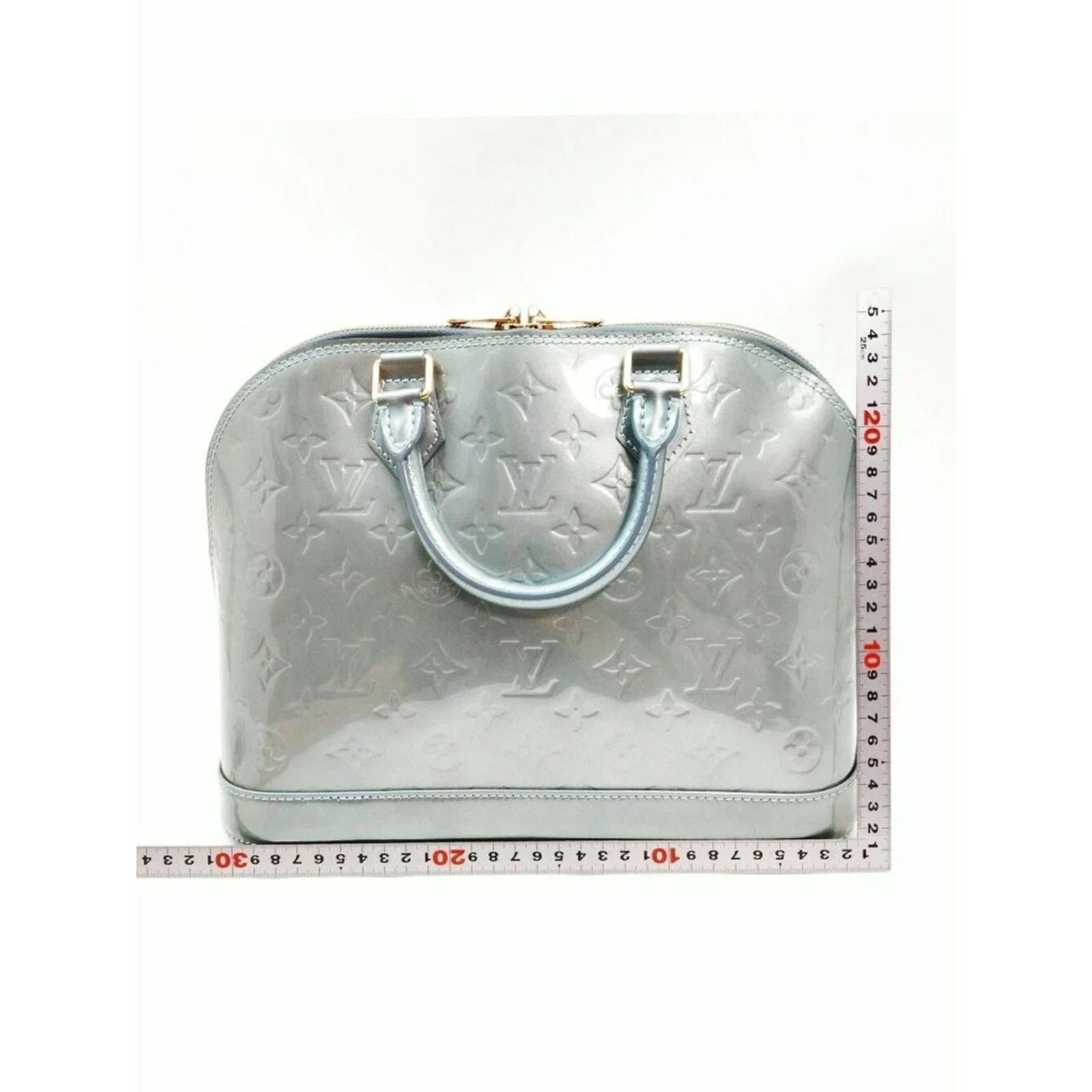Louis Vuitton Authentic Louis Vuitton Alma PM Vernis Leather Green LV Satchel Handbag — photo 3