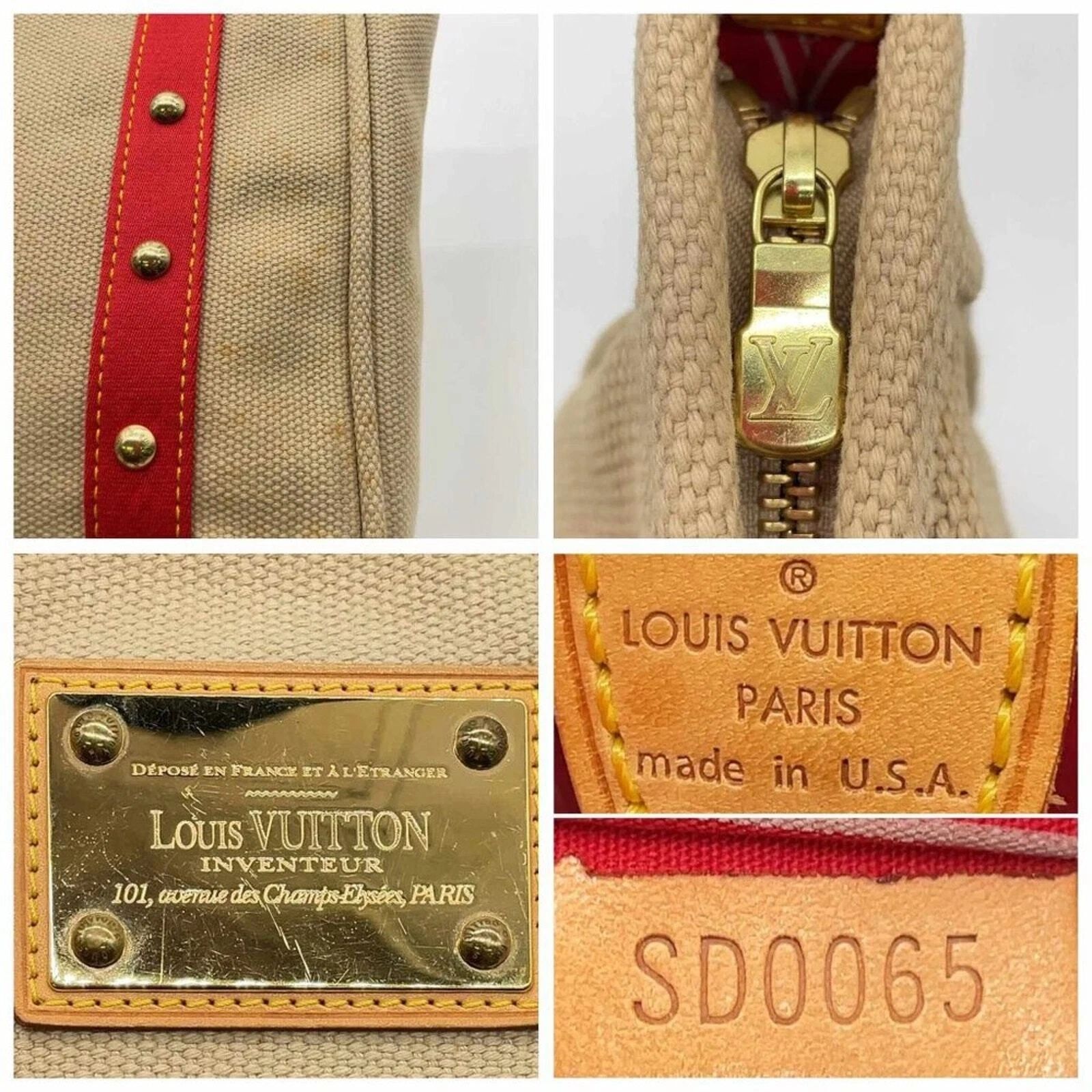Louis Vuitton Antigua Cabas MM Red Canvas Tote Bag — photo 8