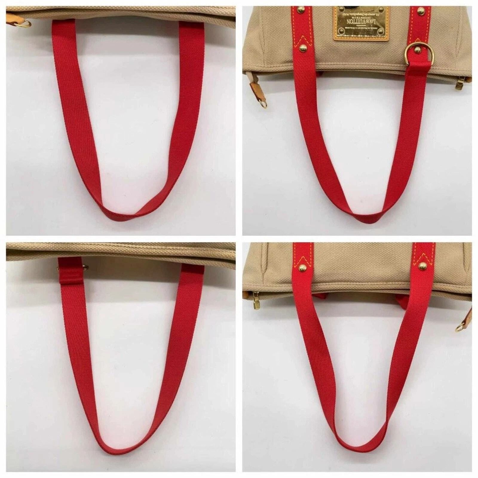 Louis Vuitton Antigua Cabas MM Red Canvas Tote Bag — photo 6