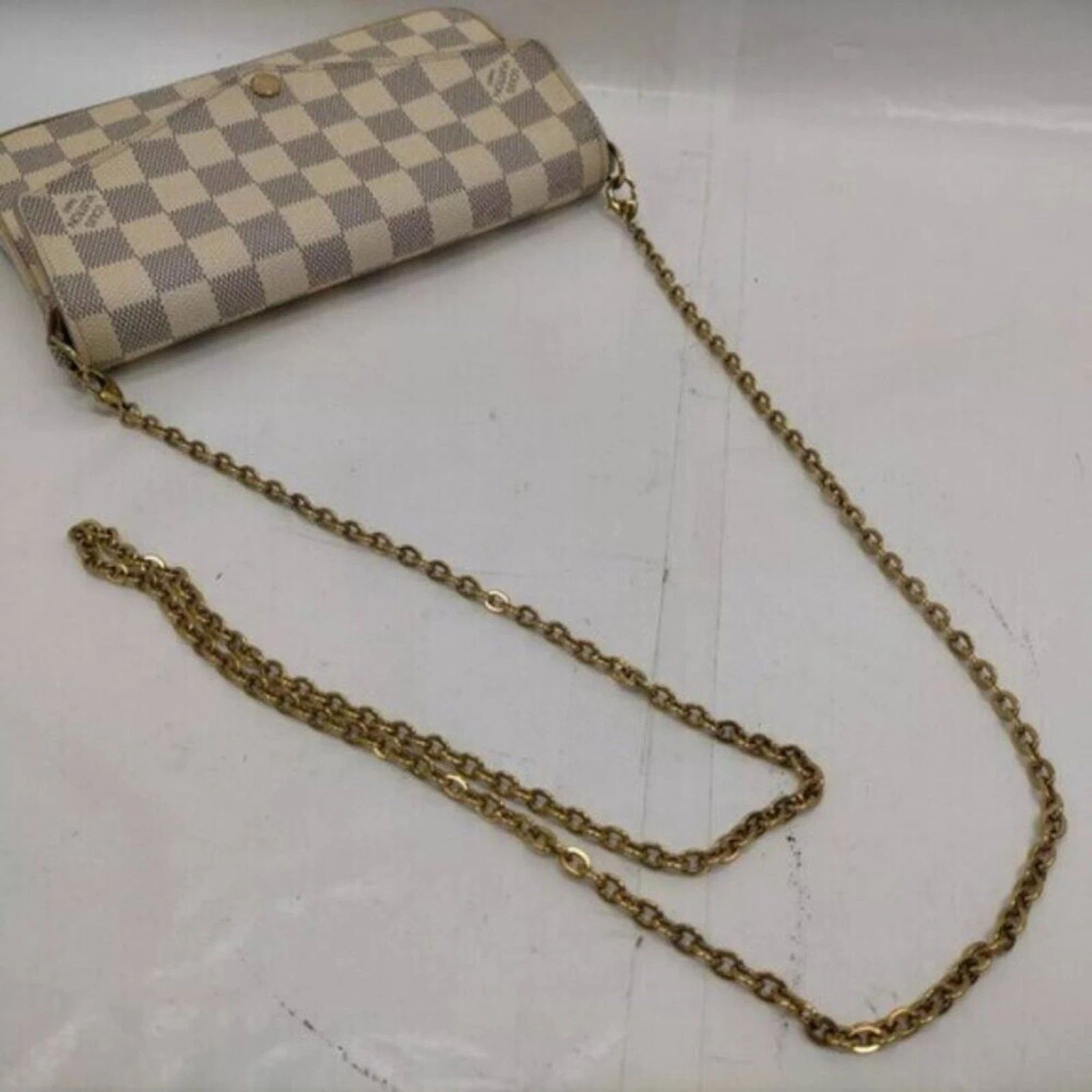 Louis Vuitton Favorite Damier Azur Crossbody Bag/LV Chain Shoulder Bag — photo 4
