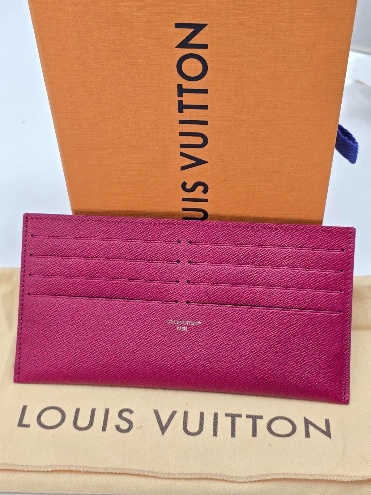 Louis Vuitton Fuchsia Leather Card Holder Insert Organizer New W/Box — photo 3